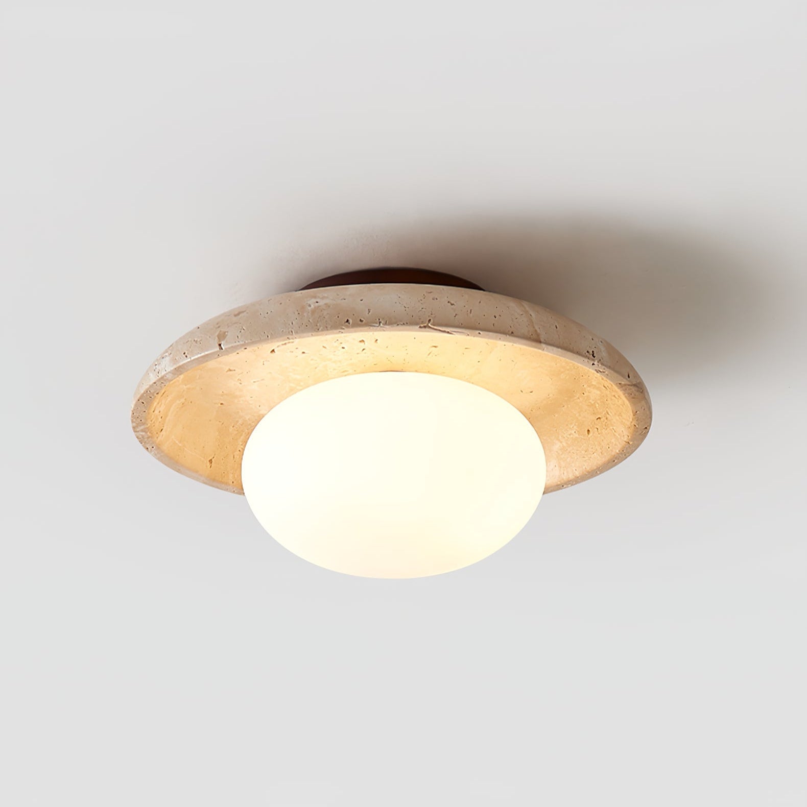 Cataliel Minimalist Travertine Ceiling Light - Lamp Copper