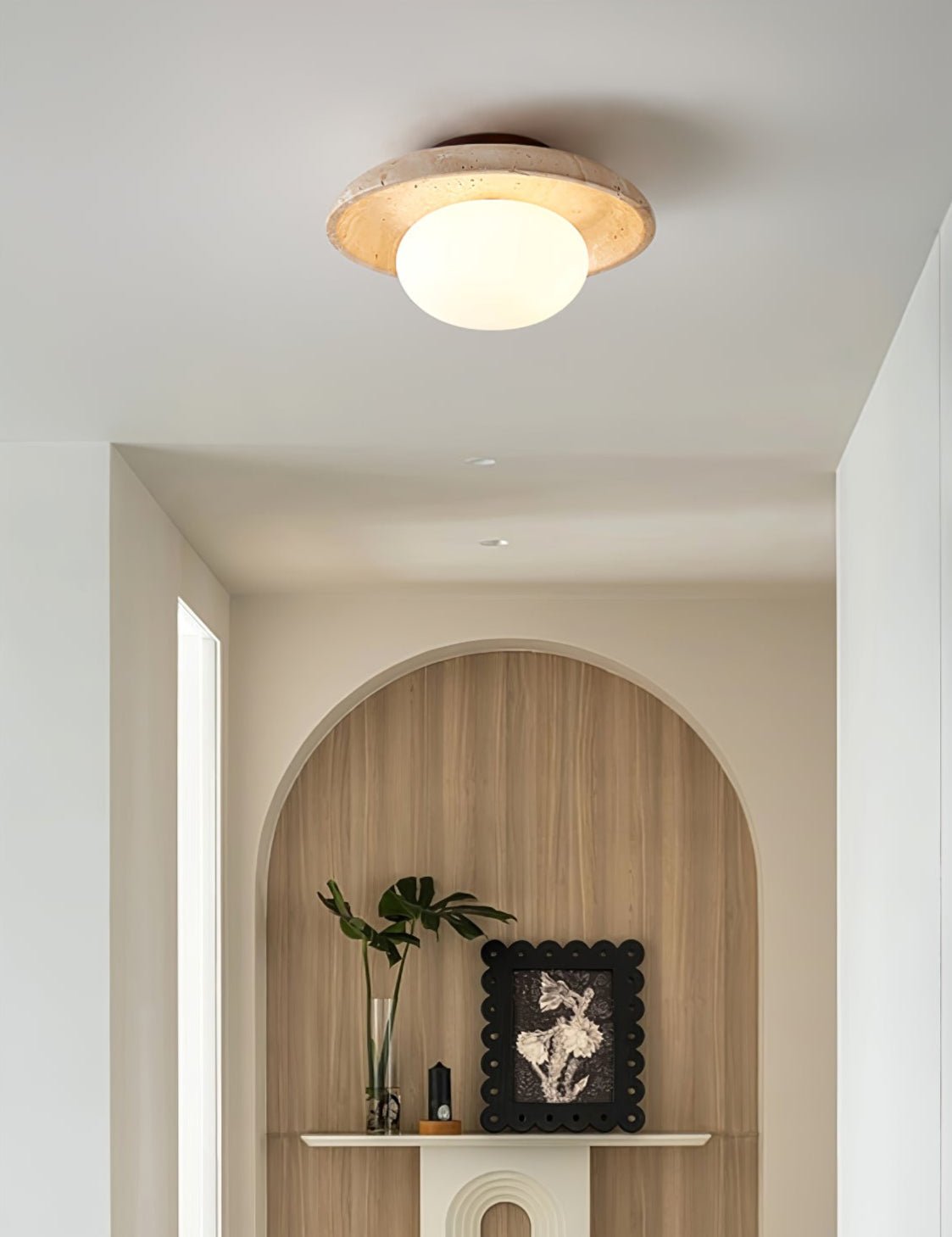 Cataliel Minimalist Travertine Ceiling Light - Lamp Copper