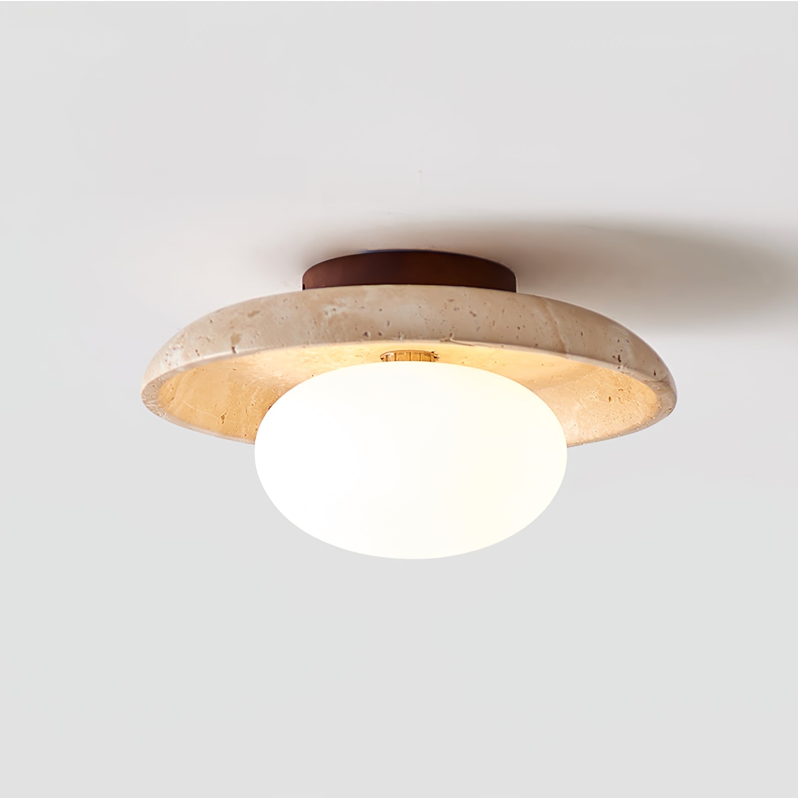 Cataliel Minimalist Travertine Ceiling Light - Lamp Copper