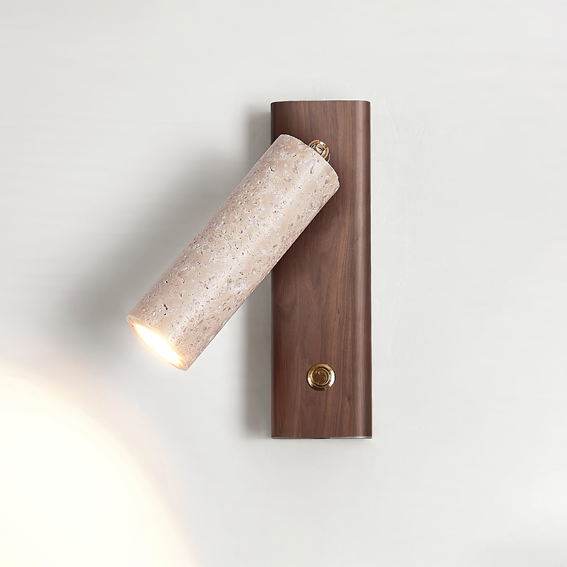 Ornoria Cylindrical Travertine Wall Light SpotLight - Lamp Copper