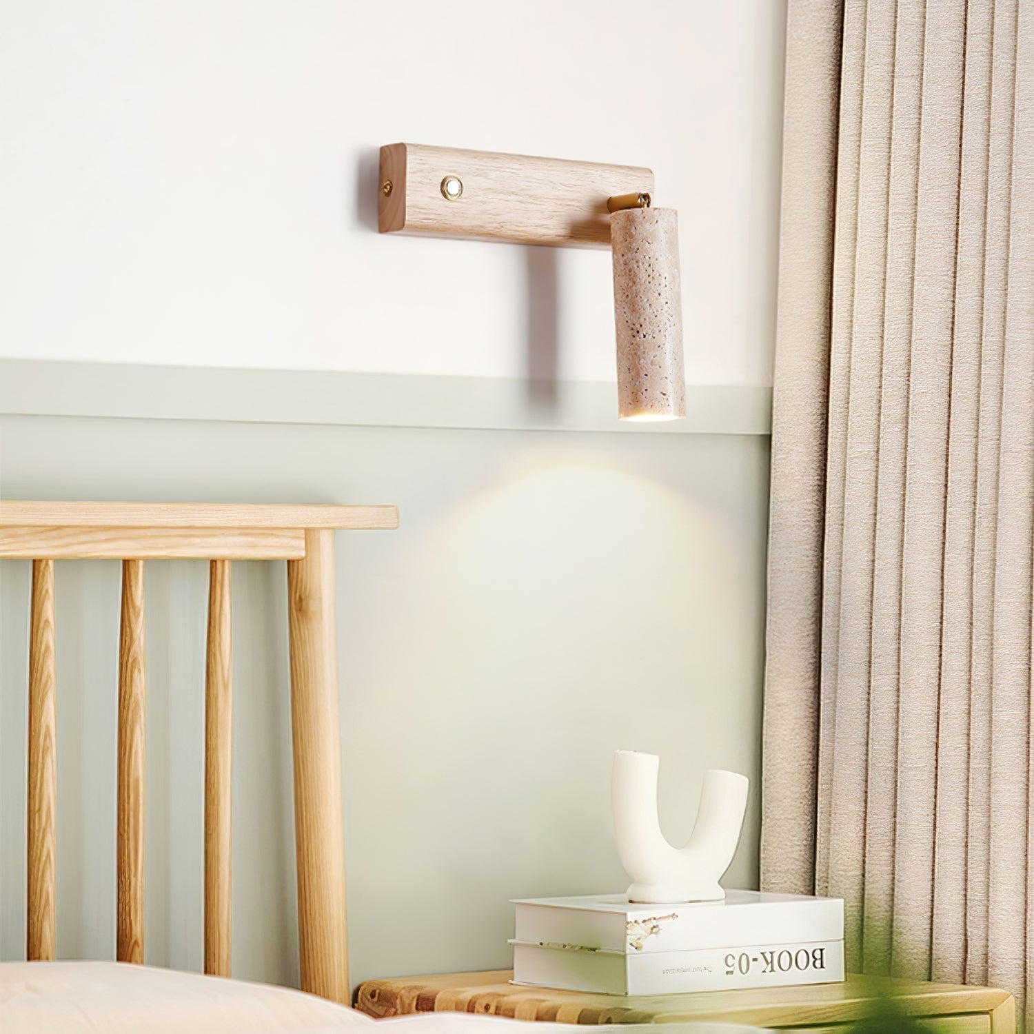 Ornoria Cylindrical Travertine Wall Light SpotLight - Lamp Copper