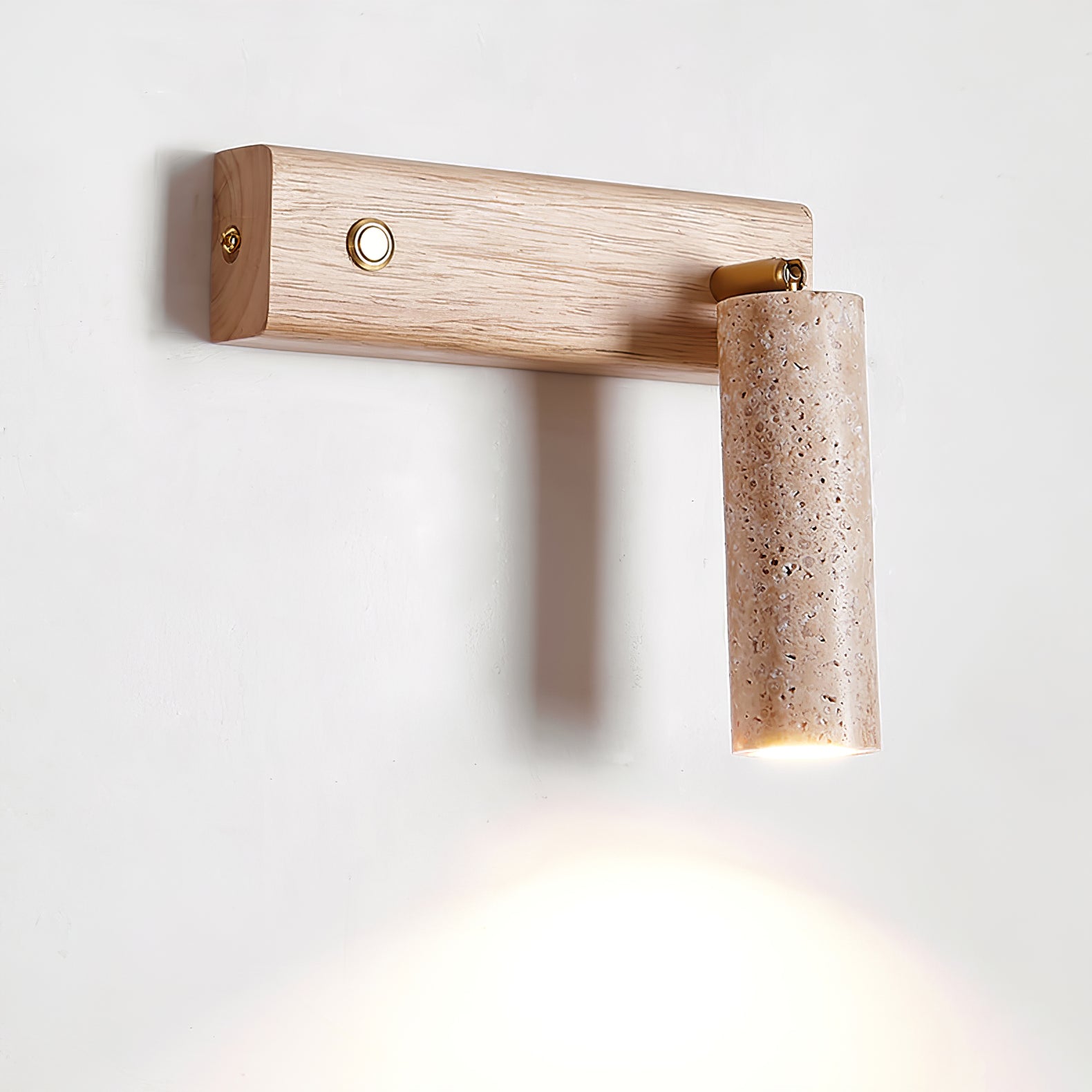 Ornoria Cylindrical Travertine Wall Light SpotLight - Lamp Copper