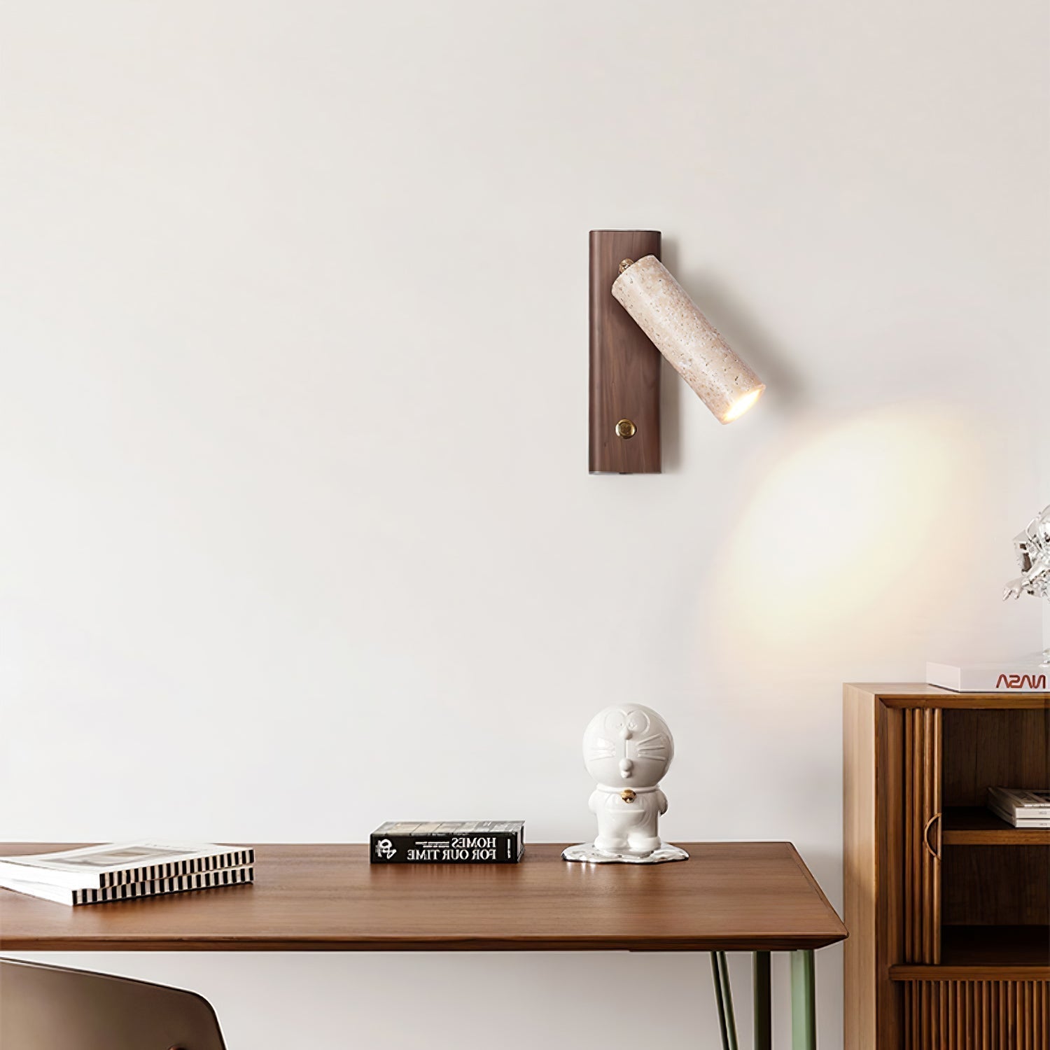 Ornoria Cylindrical Travertine Wall Light SpotLight - Lamp Copper