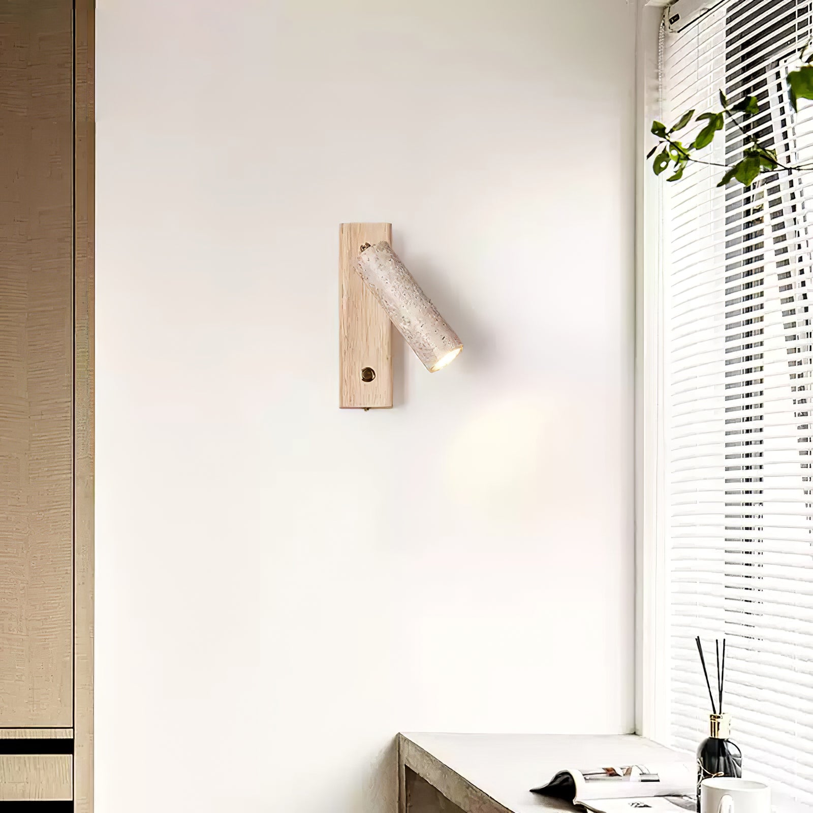 Ornoria Cylindrical Travertine Wall Light SpotLight - Lamp Copper