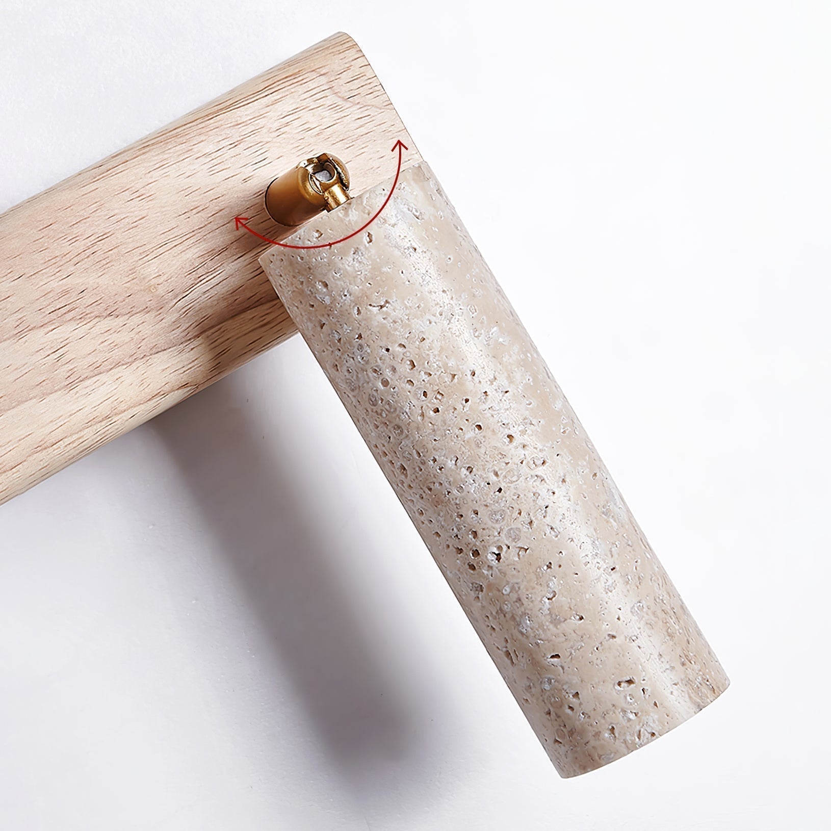 Ornoria Cylindrical Travertine Wall Light SpotLight - Lamp Copper