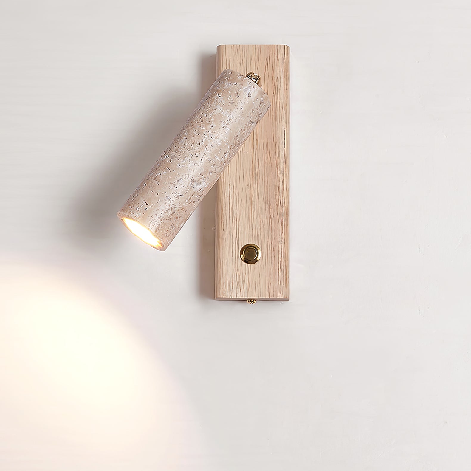 Ornoria Cylindrical Travertine Wall Light SpotLight - Lamp Copper