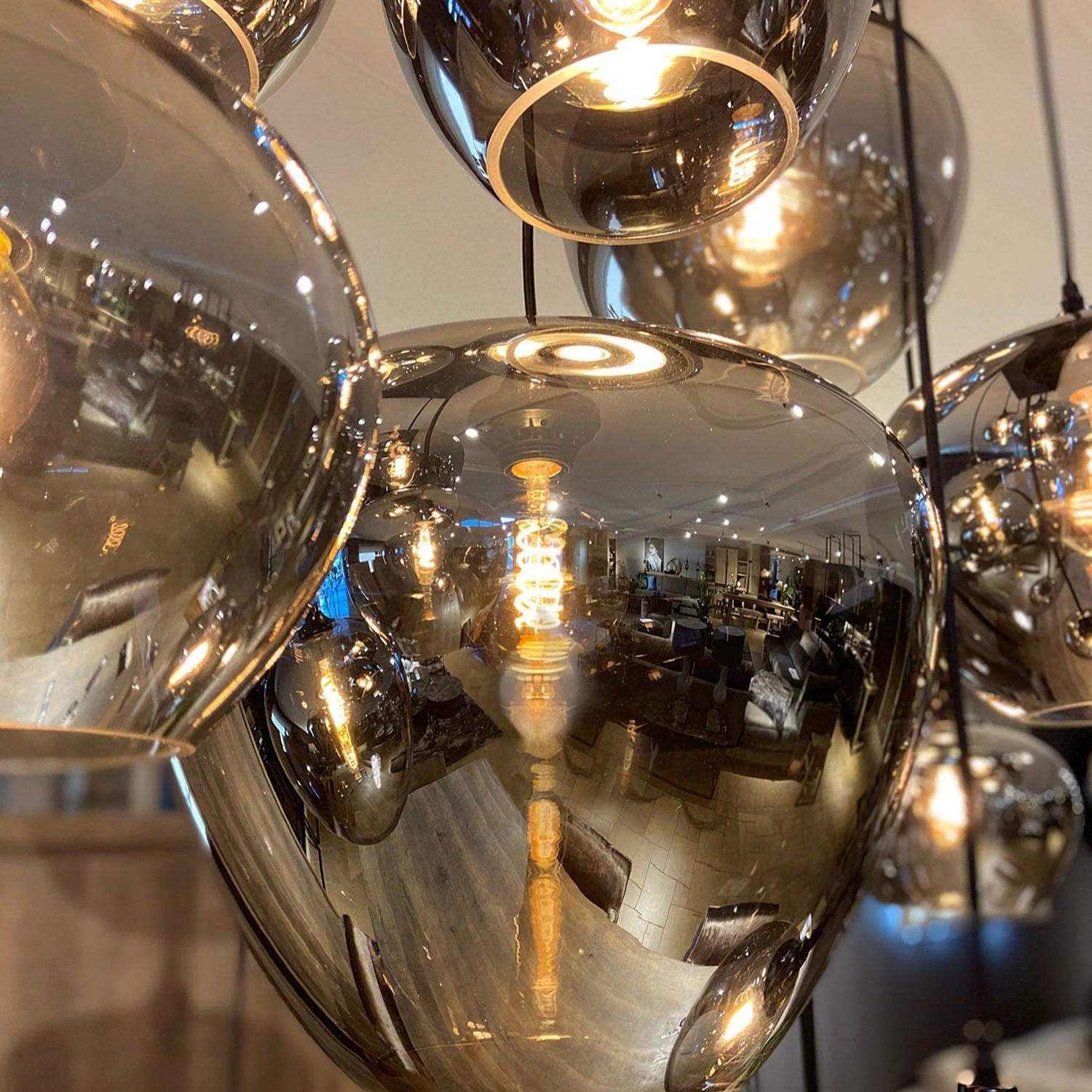 June Minimalist Bottle Glass Pendant Light Smoke Gray - Lamp Copper