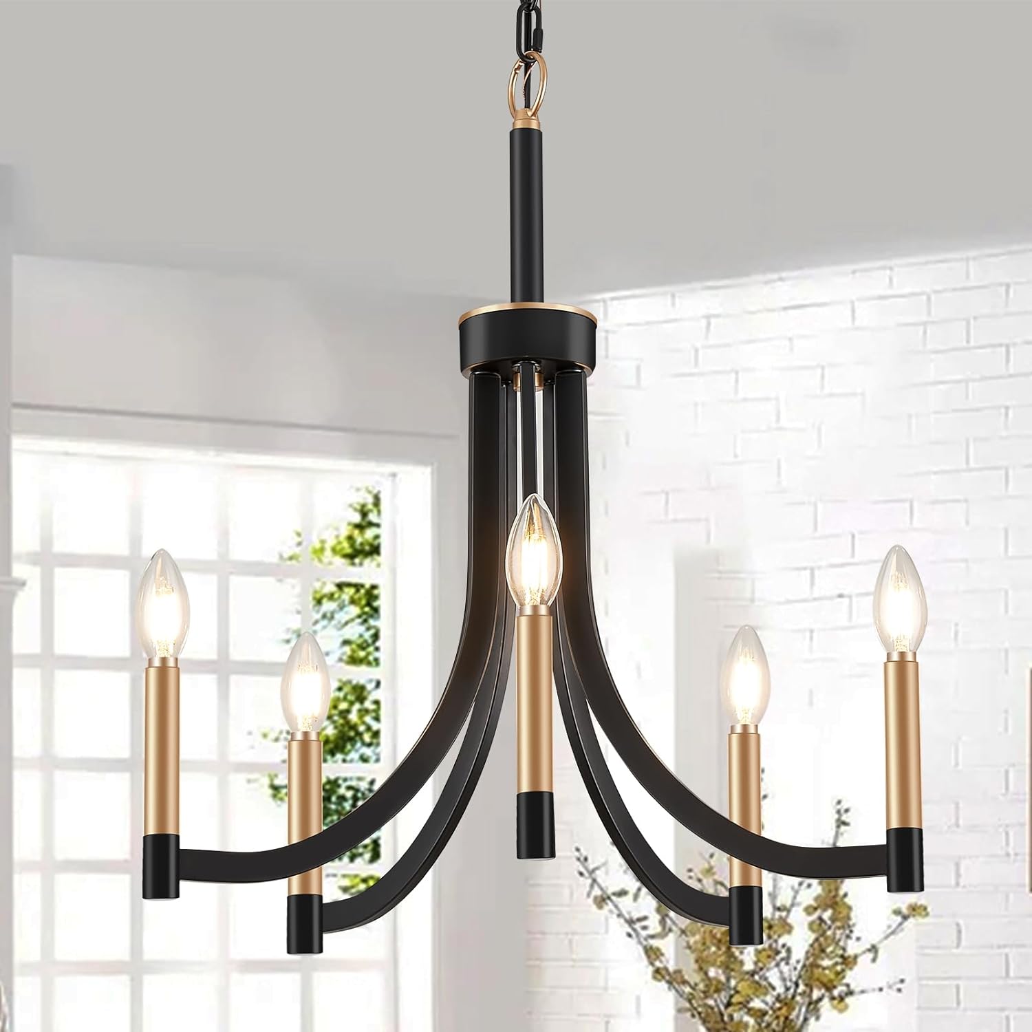 Ceshaora Vintage Industrial Brass Metal Chandelier - Lamp Copper