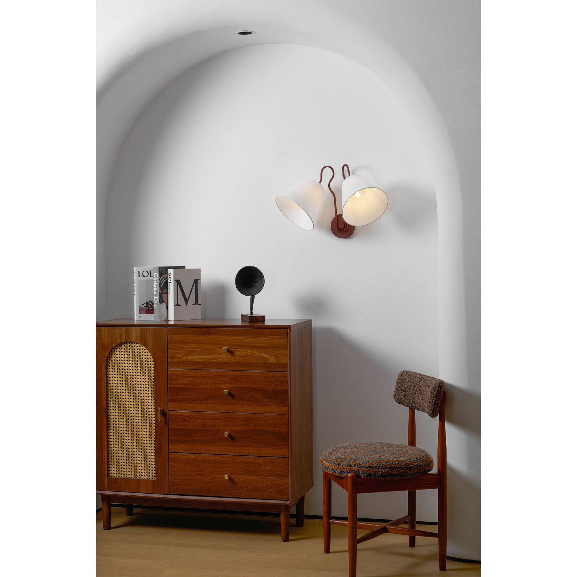 Elthayra Vintage Industrial Metal Fabric Wall Lamp - Lamp Copper
