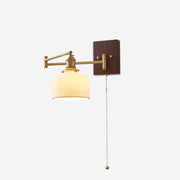 Artistic Walnut Brass Wall Sconce Adjustable Arm Vintage - Lamp Copper