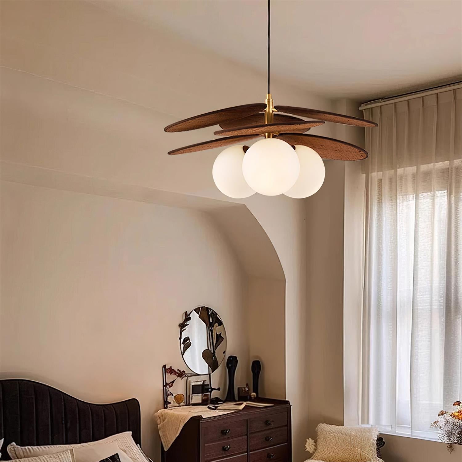 Florin Wooden Petal Pendant Light - Lamp Copper