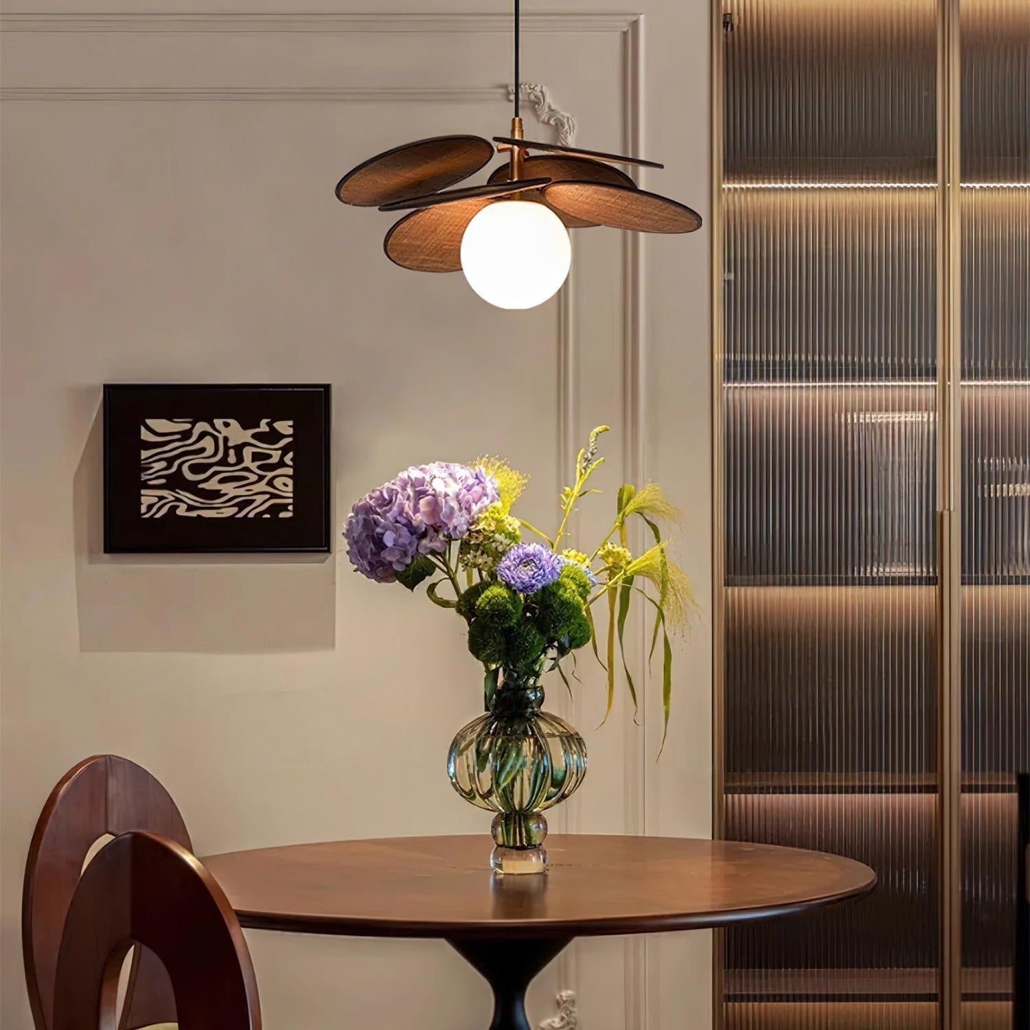 Florin Wooden Petal Pendant Light - Lamp Copper