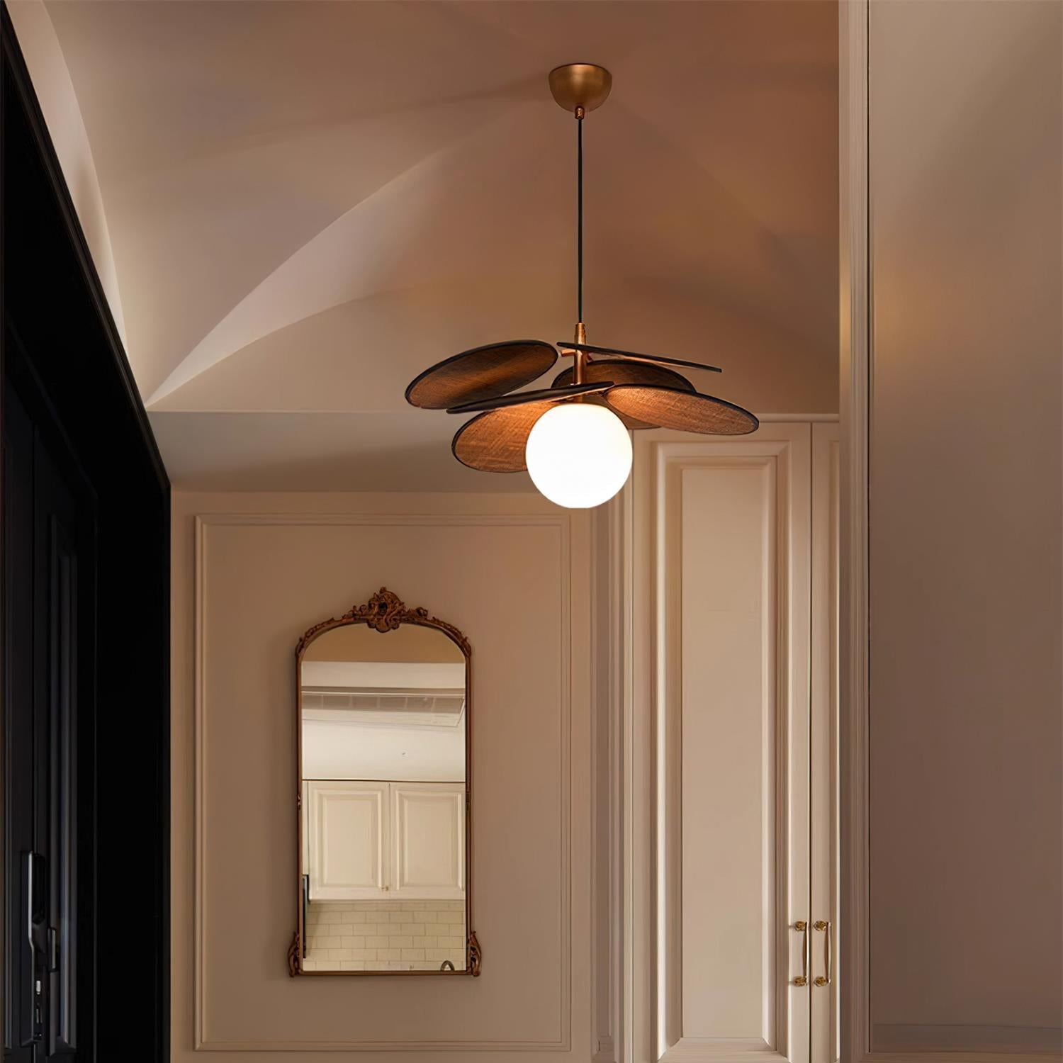 Florin Wooden Petal Pendant Light - Lamp Copper