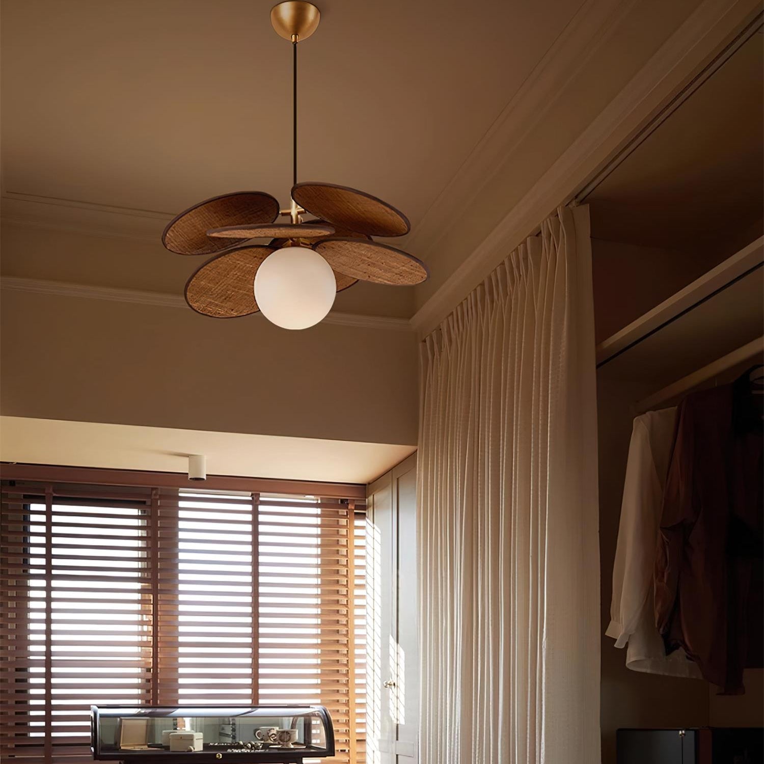 Florin Wooden Petal Pendant Light - Lamp Copper