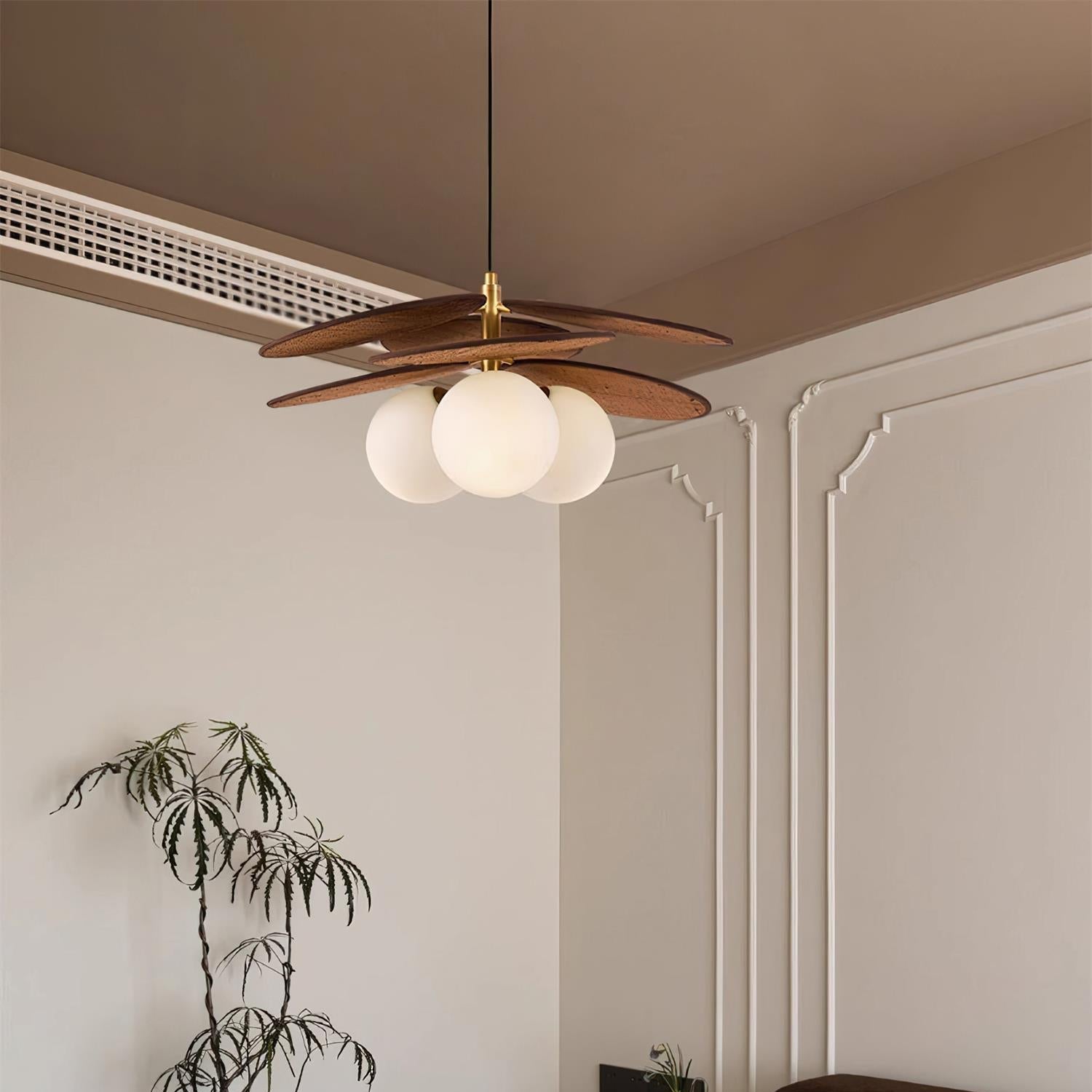Florin Wooden Petal Pendant Light - Lamp Copper