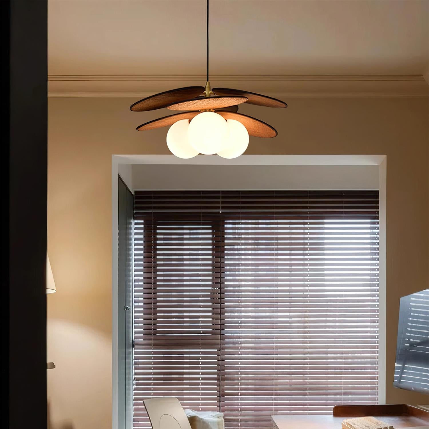 Florin Wooden Petal Pendant Light - Lamp Copper