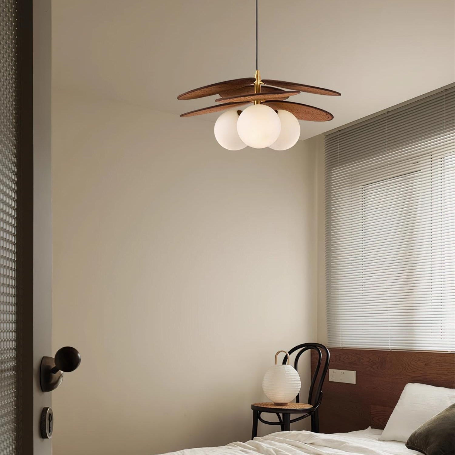 Florin Wooden Petal Pendant Light - Lamp Copper