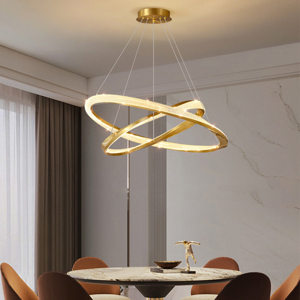 Arisha Minimalist Ring Spiral Shape Pendant Light,Gold - Lamp Copper