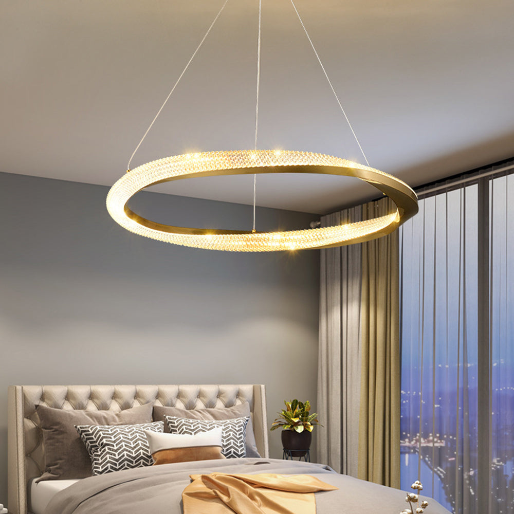 Arisha Minimalist Ring Spiral Shape Pendant Light,Gold - Lamp Copper
