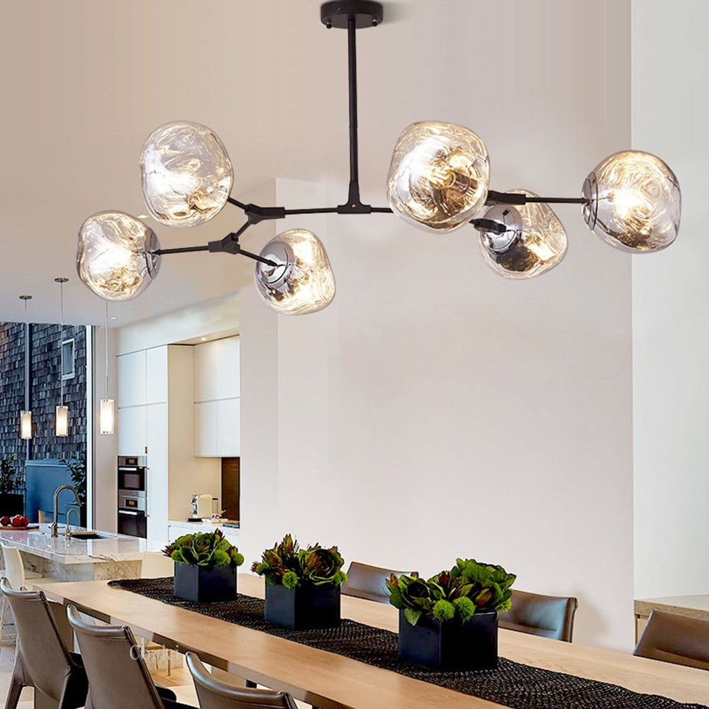 Arisha Modern Globe Lava 3 Pendant Light Fixture - Lamp Copper