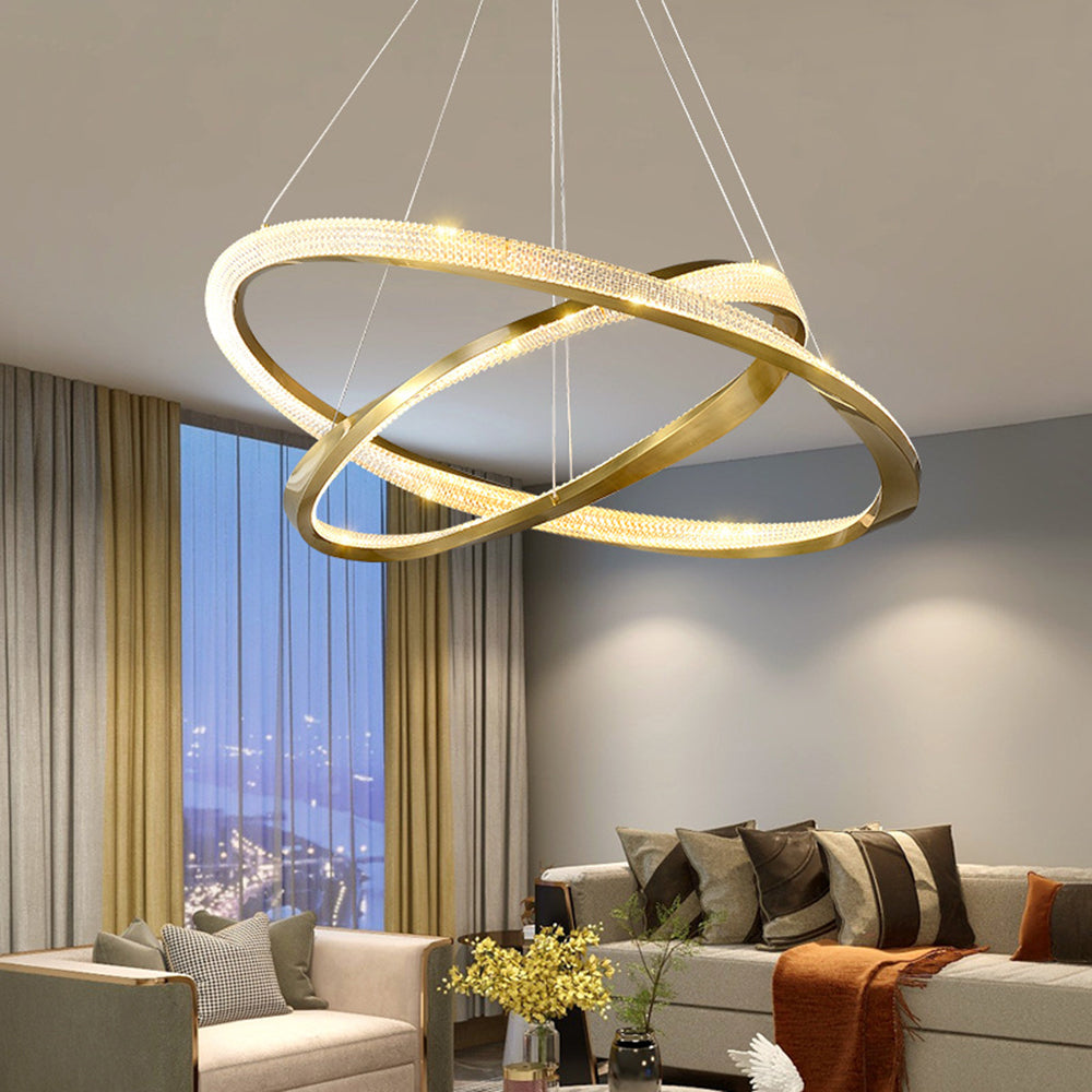 Arisha Minimalist Ring Spiral Shape Pendant Light,Gold - Lamp Copper