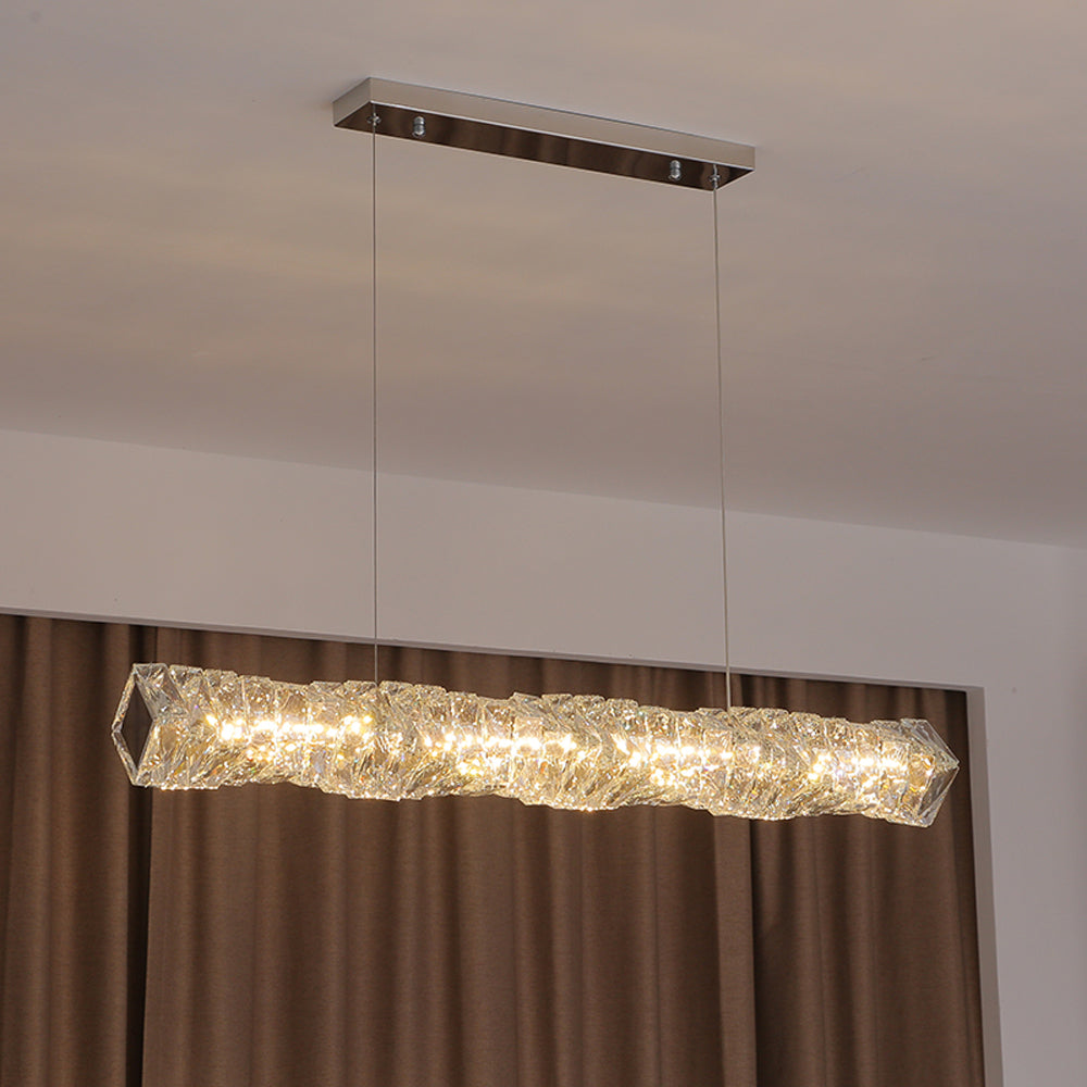 Kristy Crystal Sliver and Gold Pendant Light, Stainless Steel - Lamp Copper