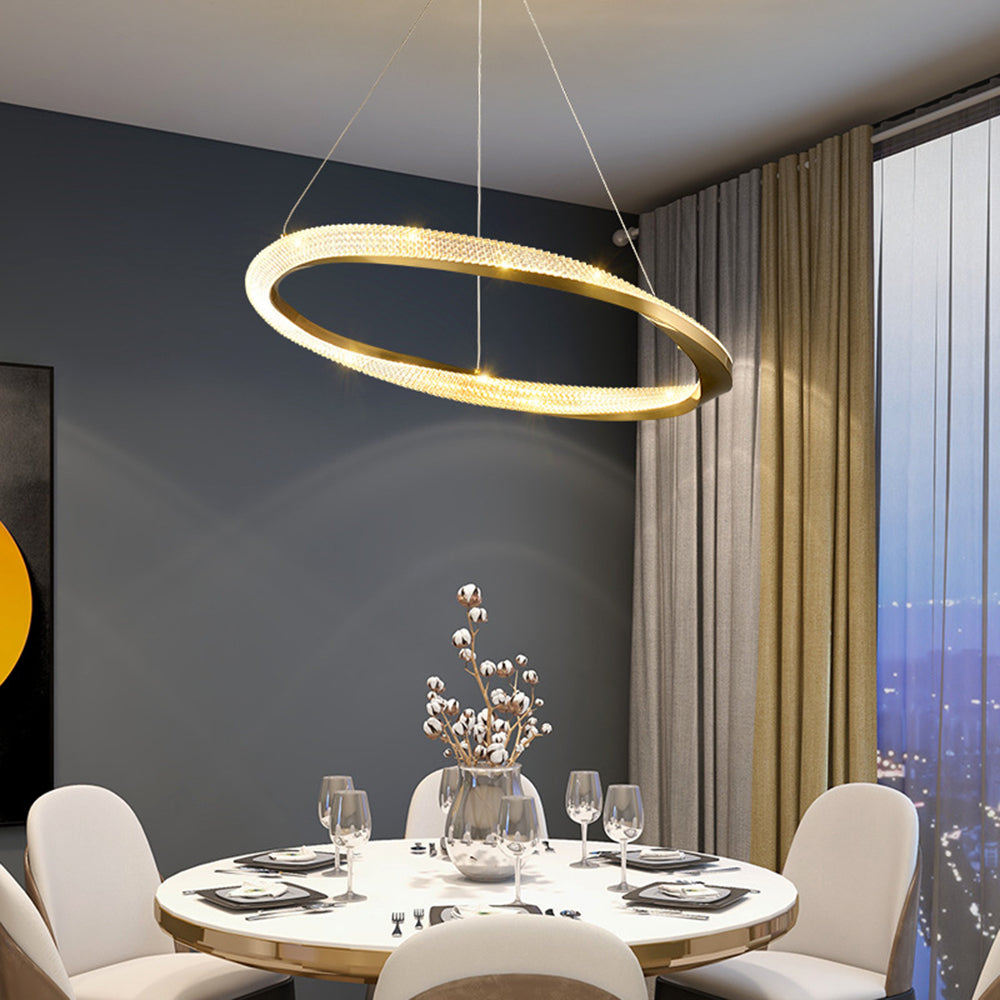 Arisha Minimalist Ring Spiral Shape Pendant Light,Gold - Lamp Copper