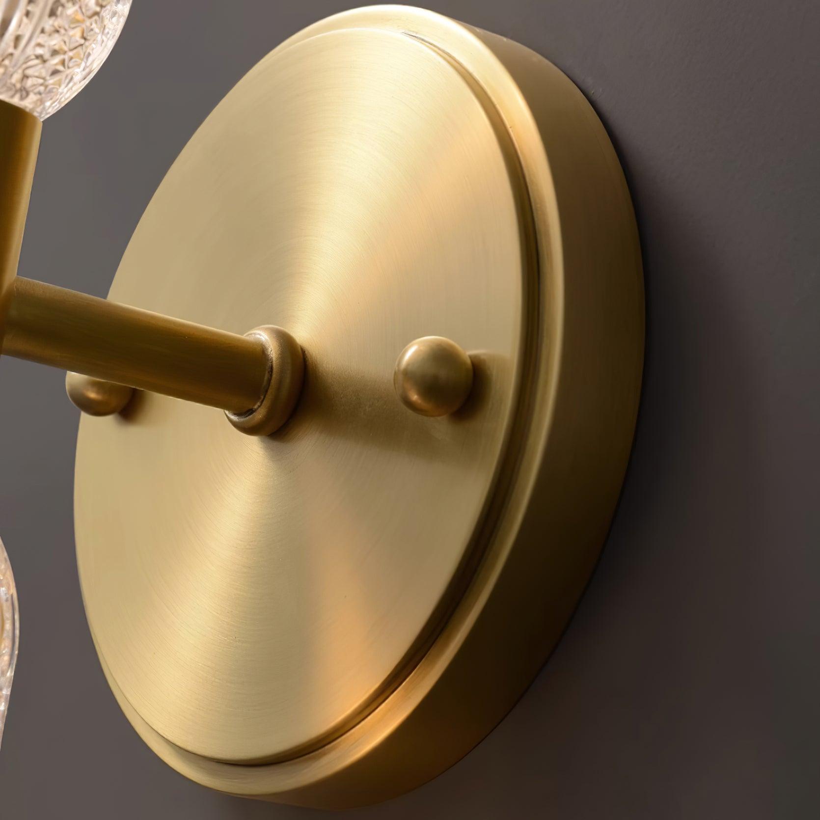 Evania Brass and Textured Glass Double Light Wall Sconce - Lamp Copper