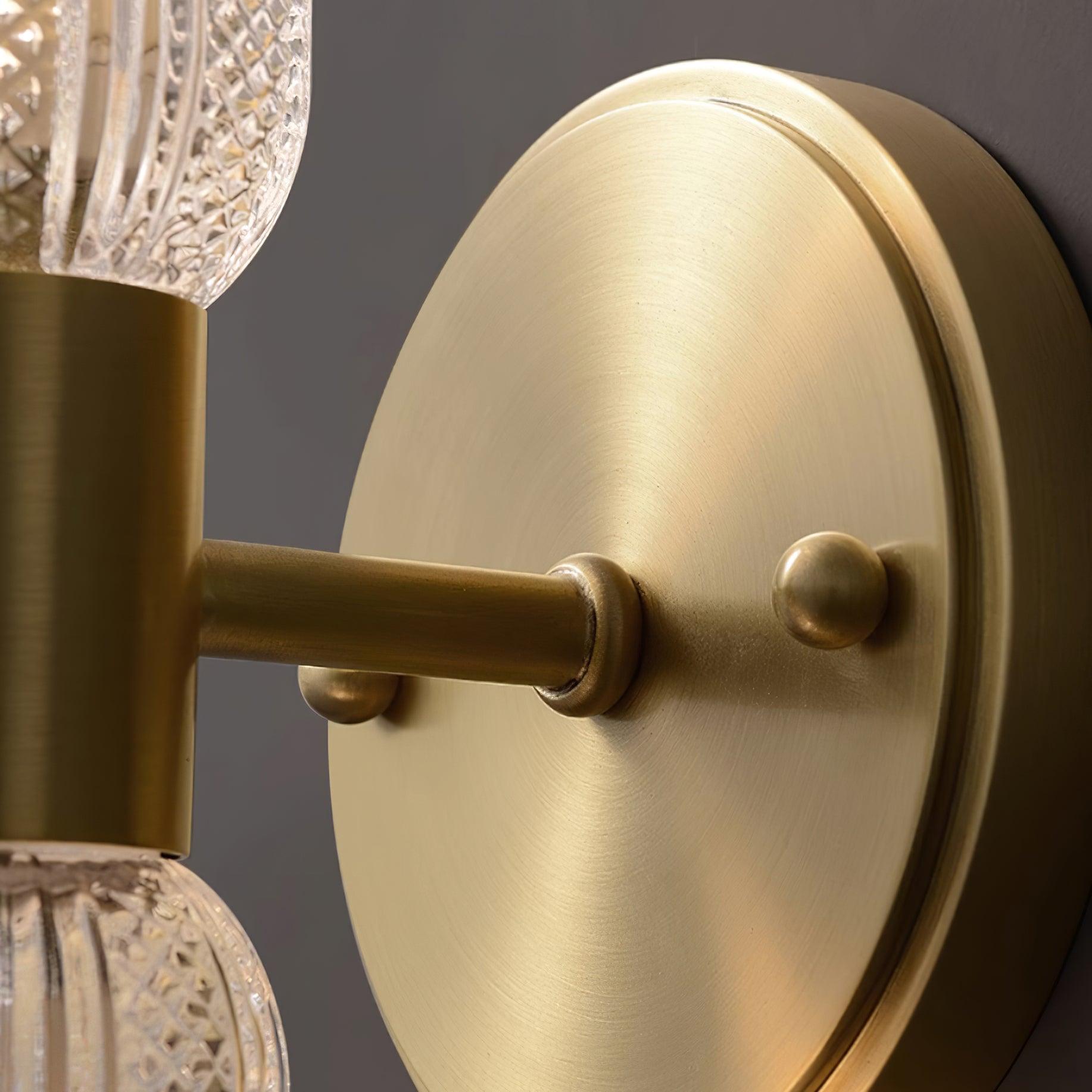 Evania Brass and Textured Glass Double Light Wall Sconce - Lamp Copper