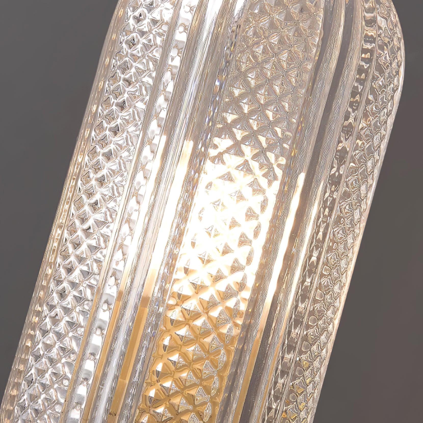 Evania Brass and Textured Glass Double Light Wall Sconce - Lamp Copper