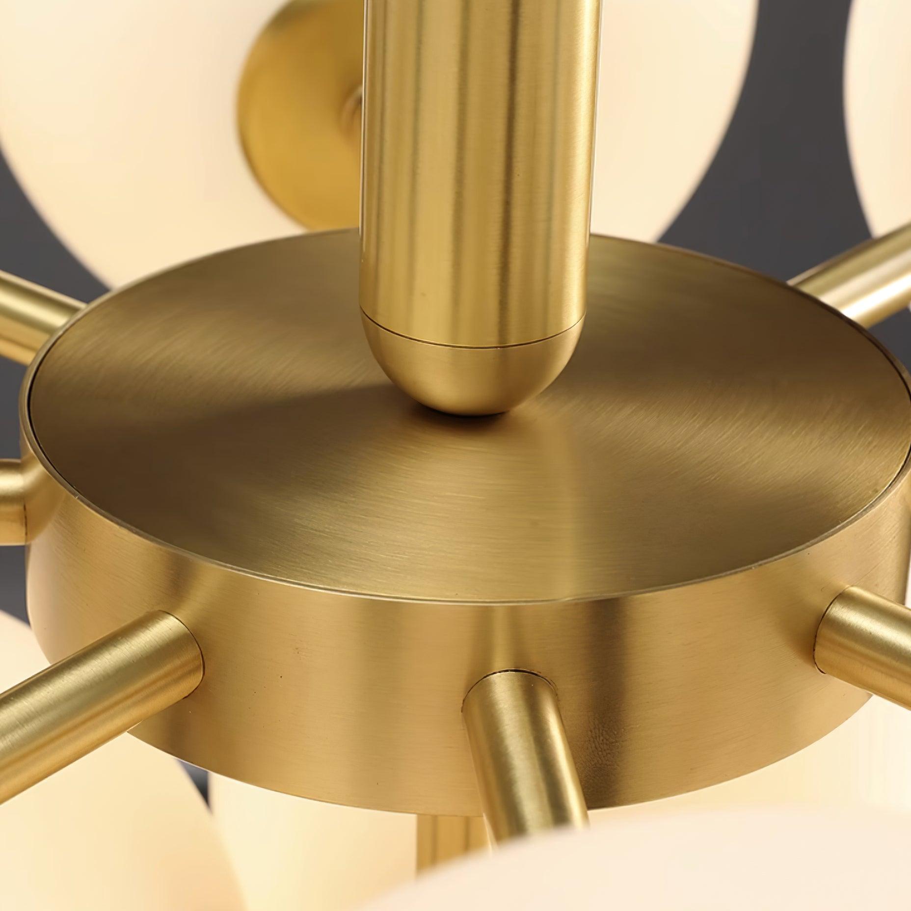 Chandelier Glass Globe Cluster Brass Frame Modern Minimalist Home - Lamp Copper