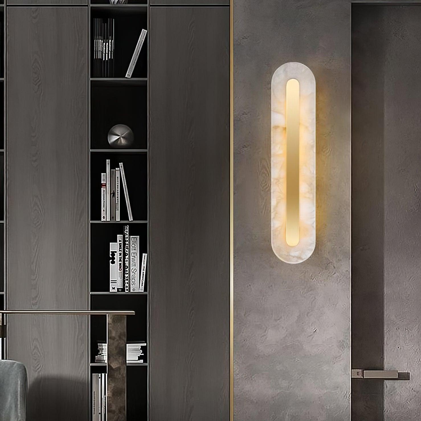 Hurn Alabaster Rounded Wall Lamp - Lamp Copper