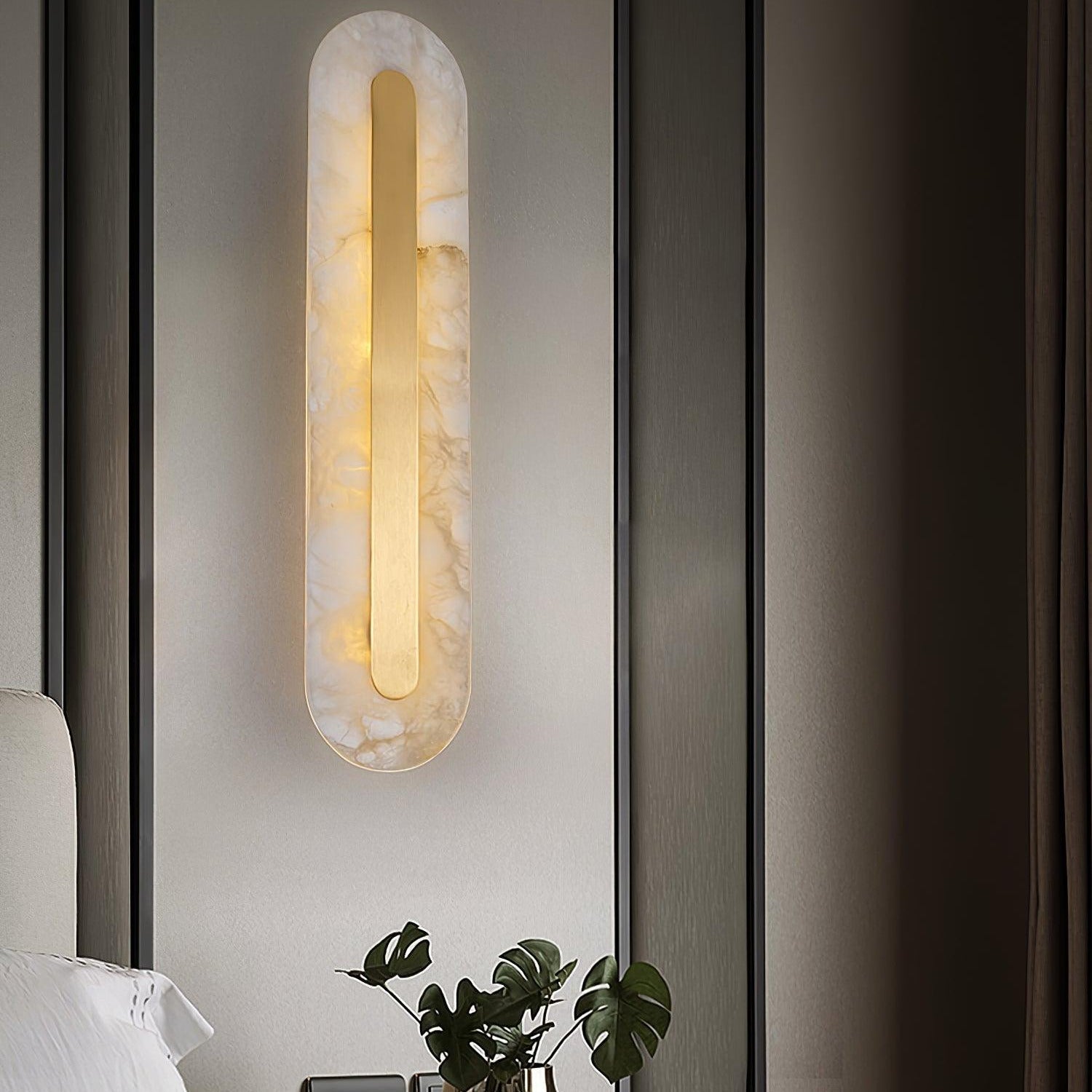 Hurn Alabaster Rounded Wall Lamp - Lamp Copper
