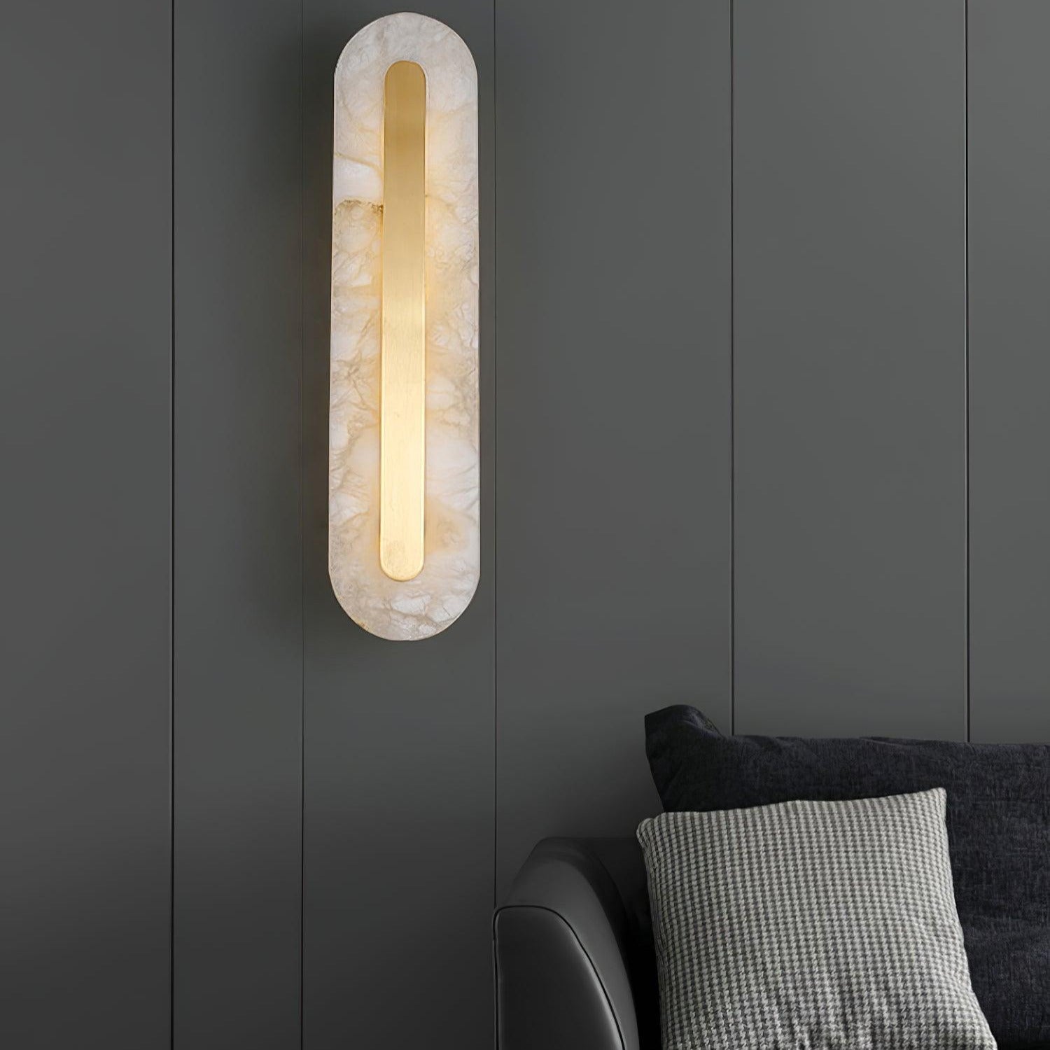 Hurn Alabaster Rounded Wall Lamp - Lamp Copper