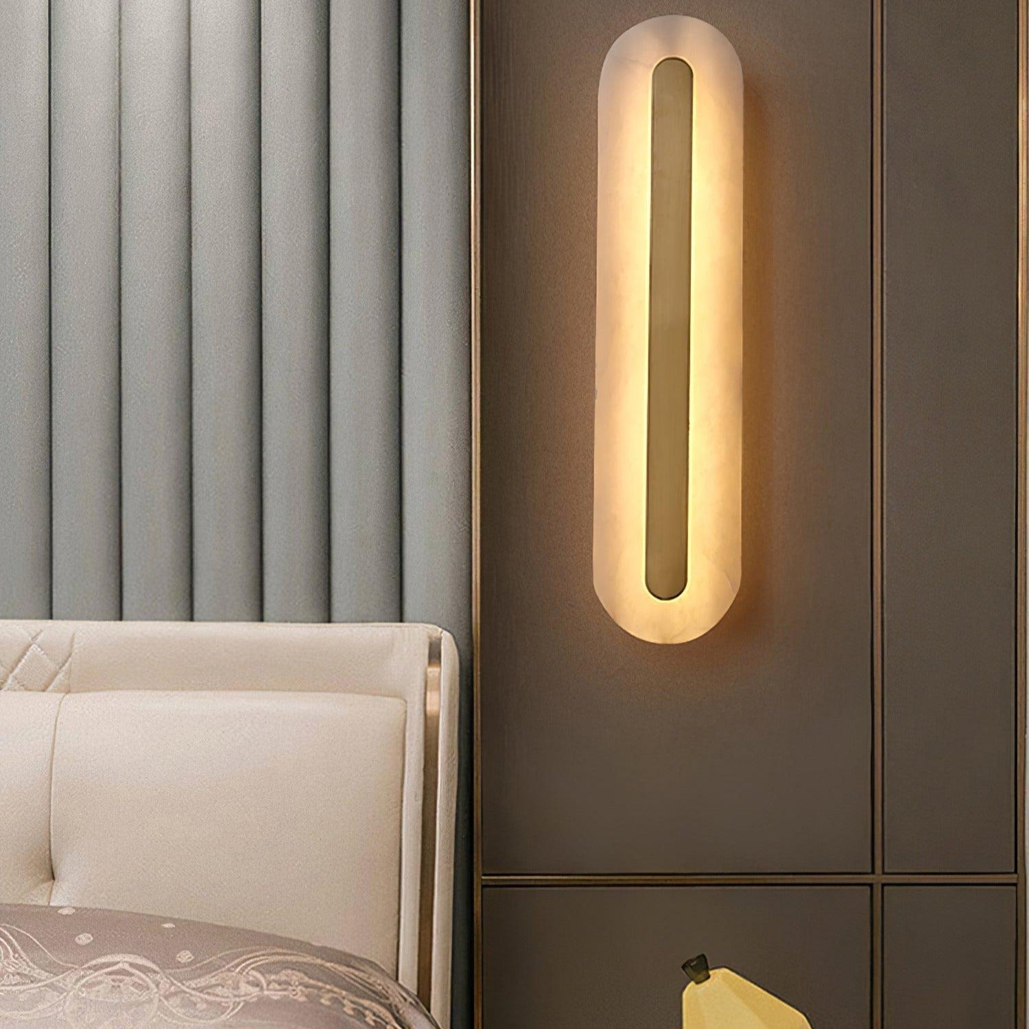 Hurn Alabaster Rounded Wall Lamp - Lamp Copper