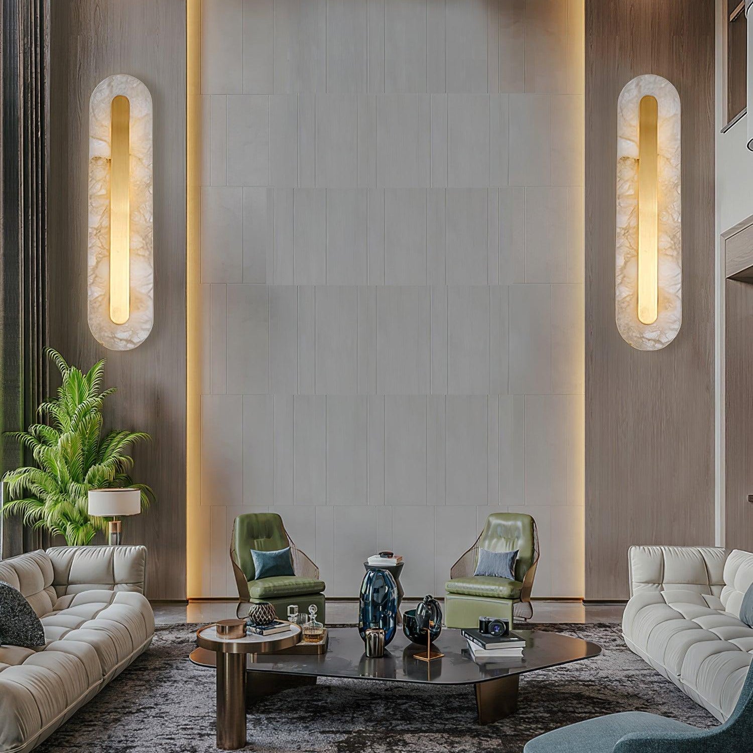 Hurn Alabaster Rounded Wall Lamp - Lamp Copper