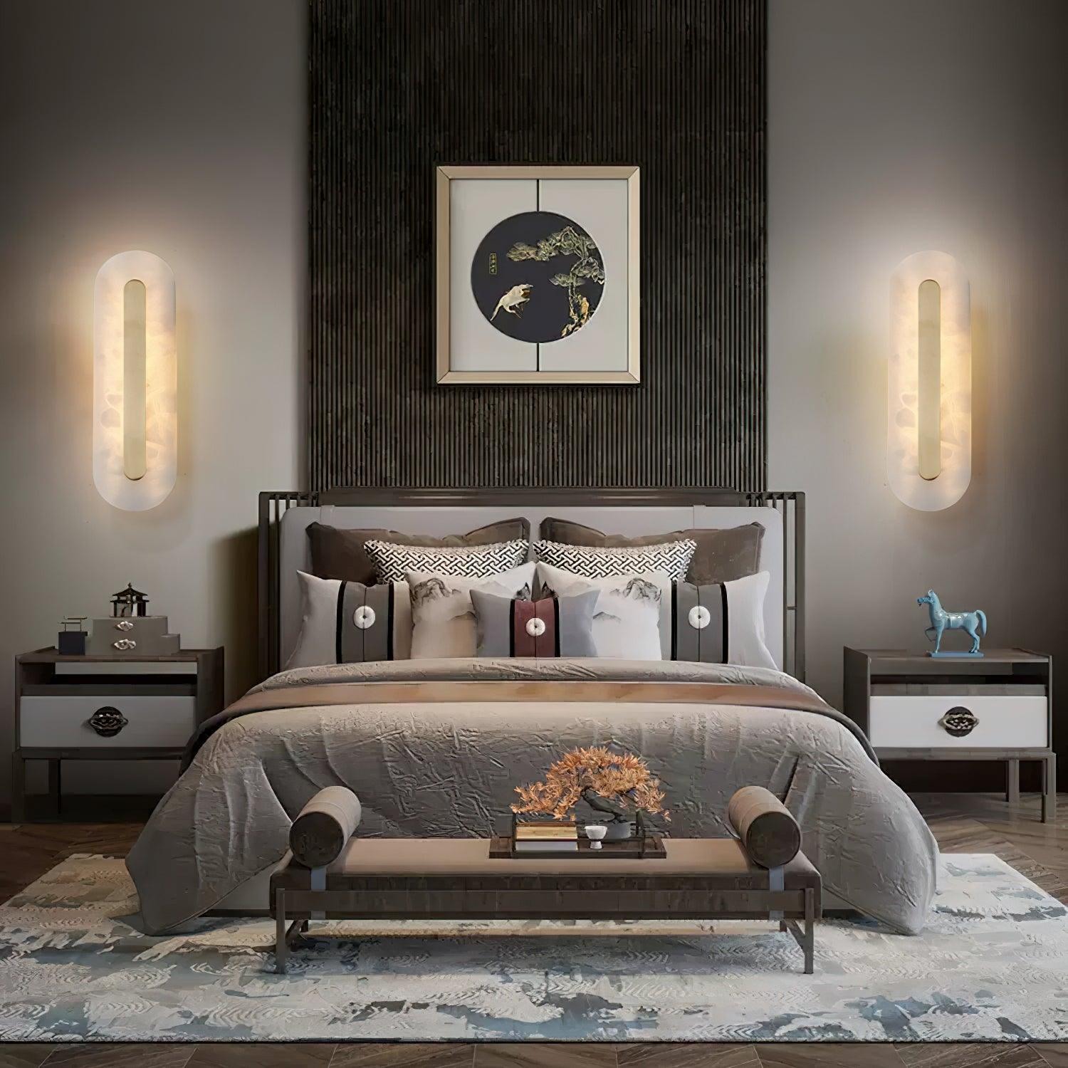 Hurn Alabaster Rounded Wall Lamp - Lamp Copper