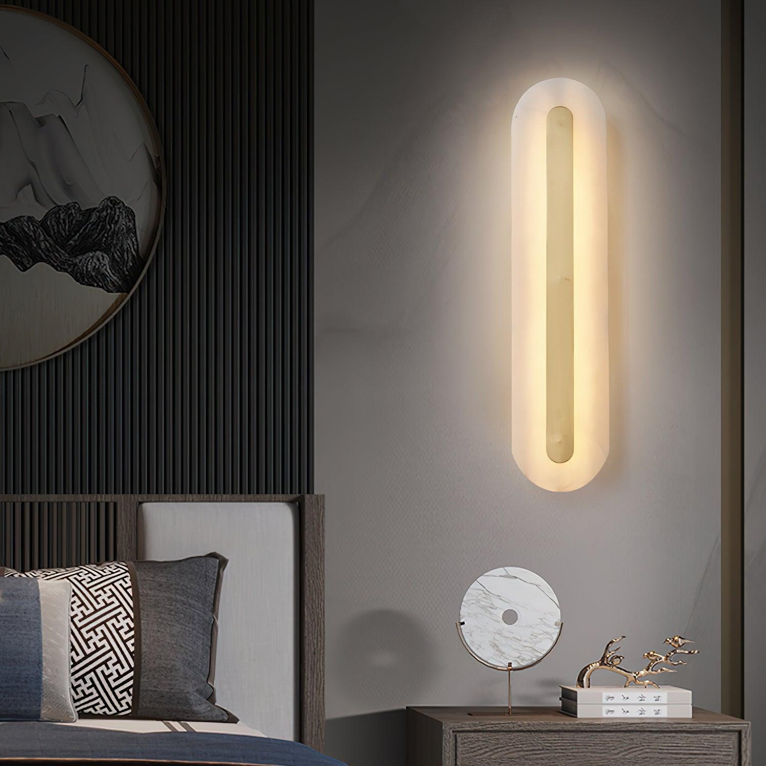 Hurn Alabaster Rounded Wall Lamp - Lamp Copper
