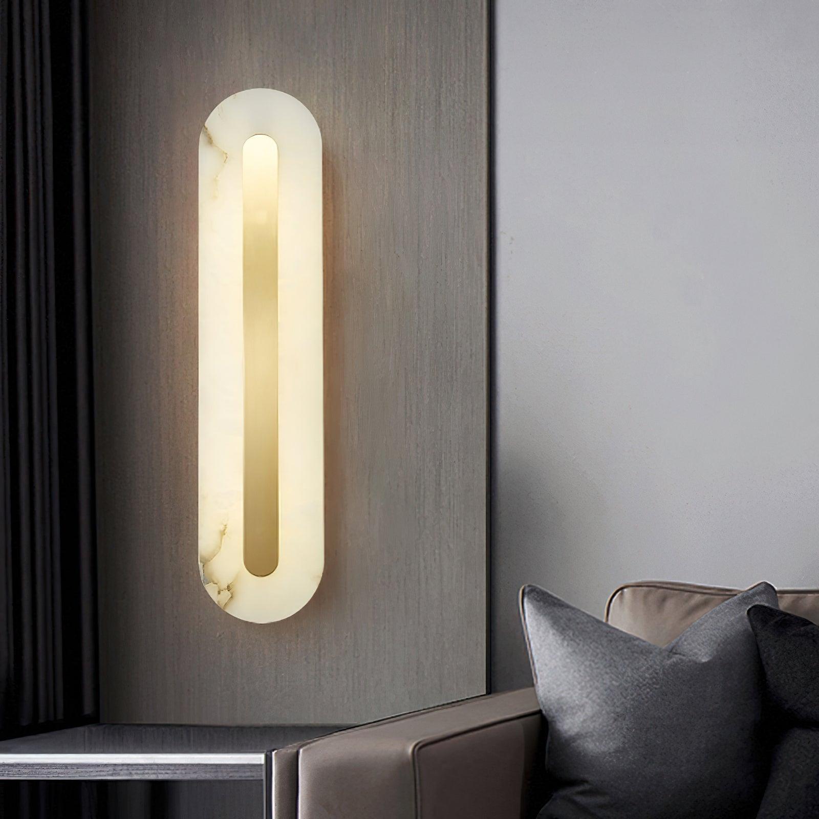 Hurn Alabaster Rounded Wall Lamp - Lamp Copper