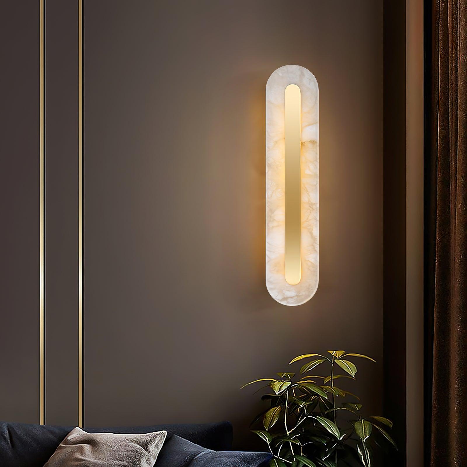 Hurn Alabaster Rounded Wall Lamp - Lamp Copper