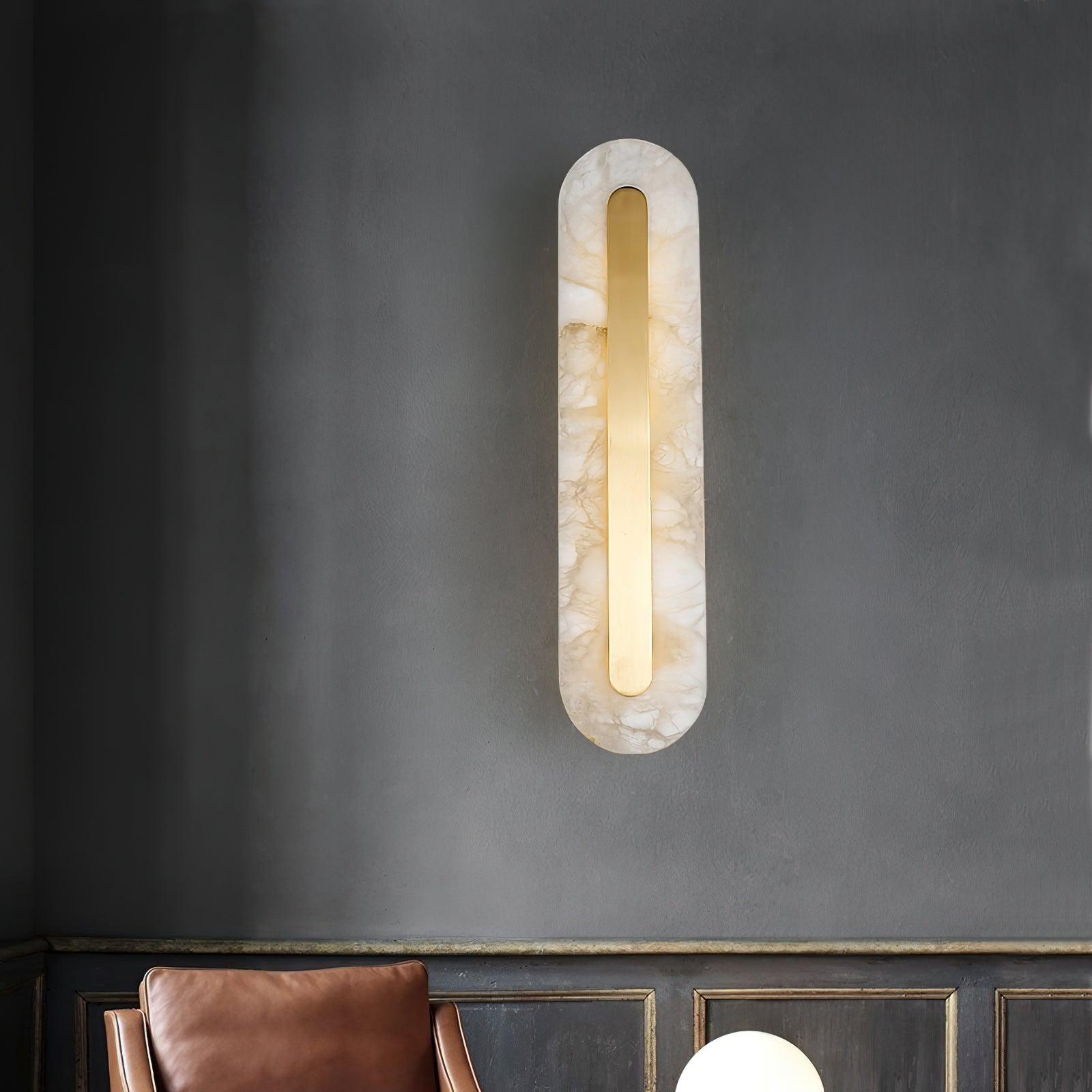 Hurn Alabaster Rounded Wall Lamp - Lamp Copper