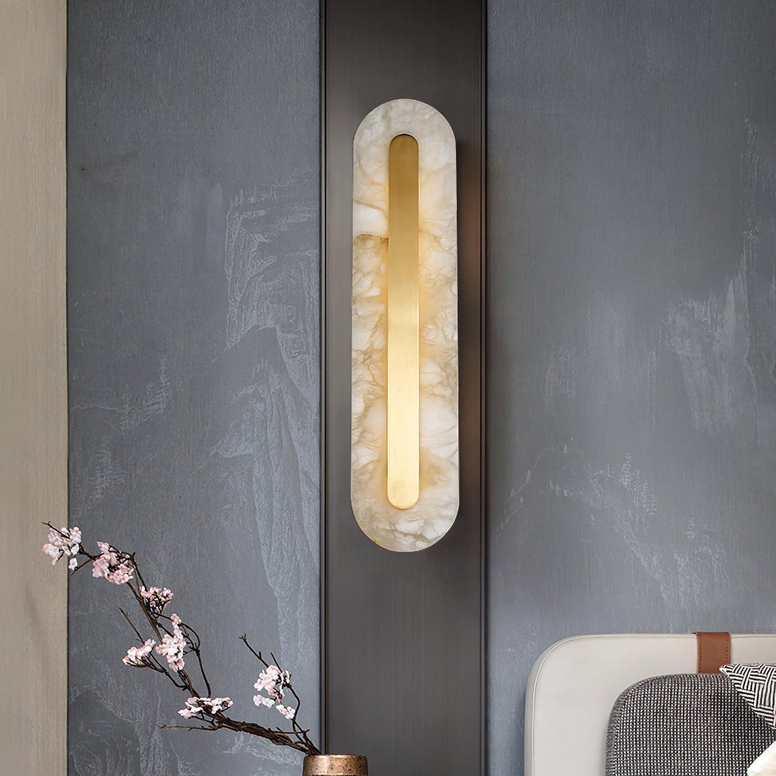 Hurn Alabaster Rounded Wall Lamp - Lamp Copper