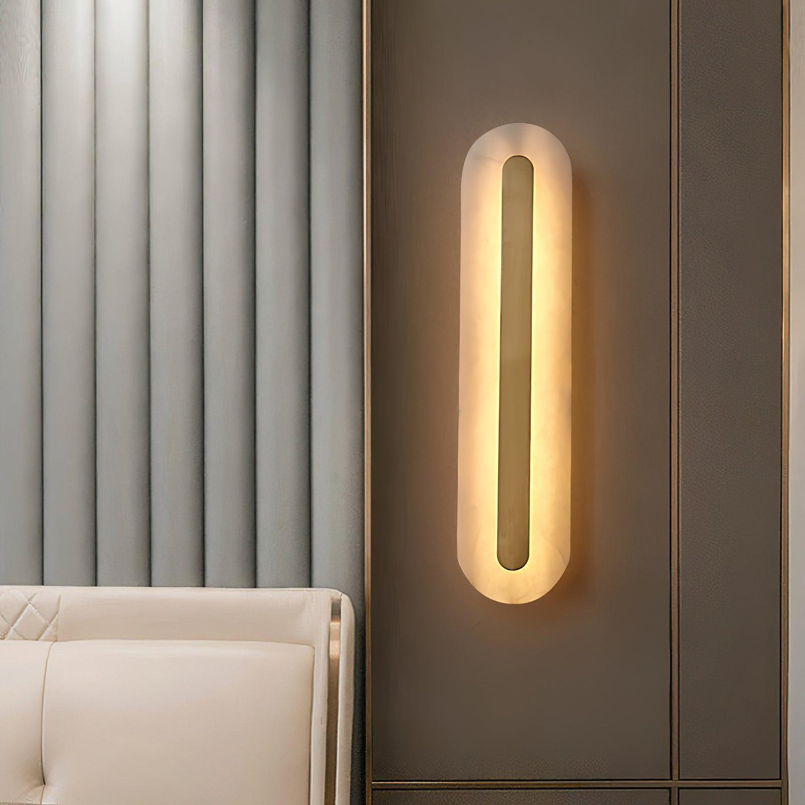 Hurn Alabaster Rounded Wall Lamp - Lamp Copper