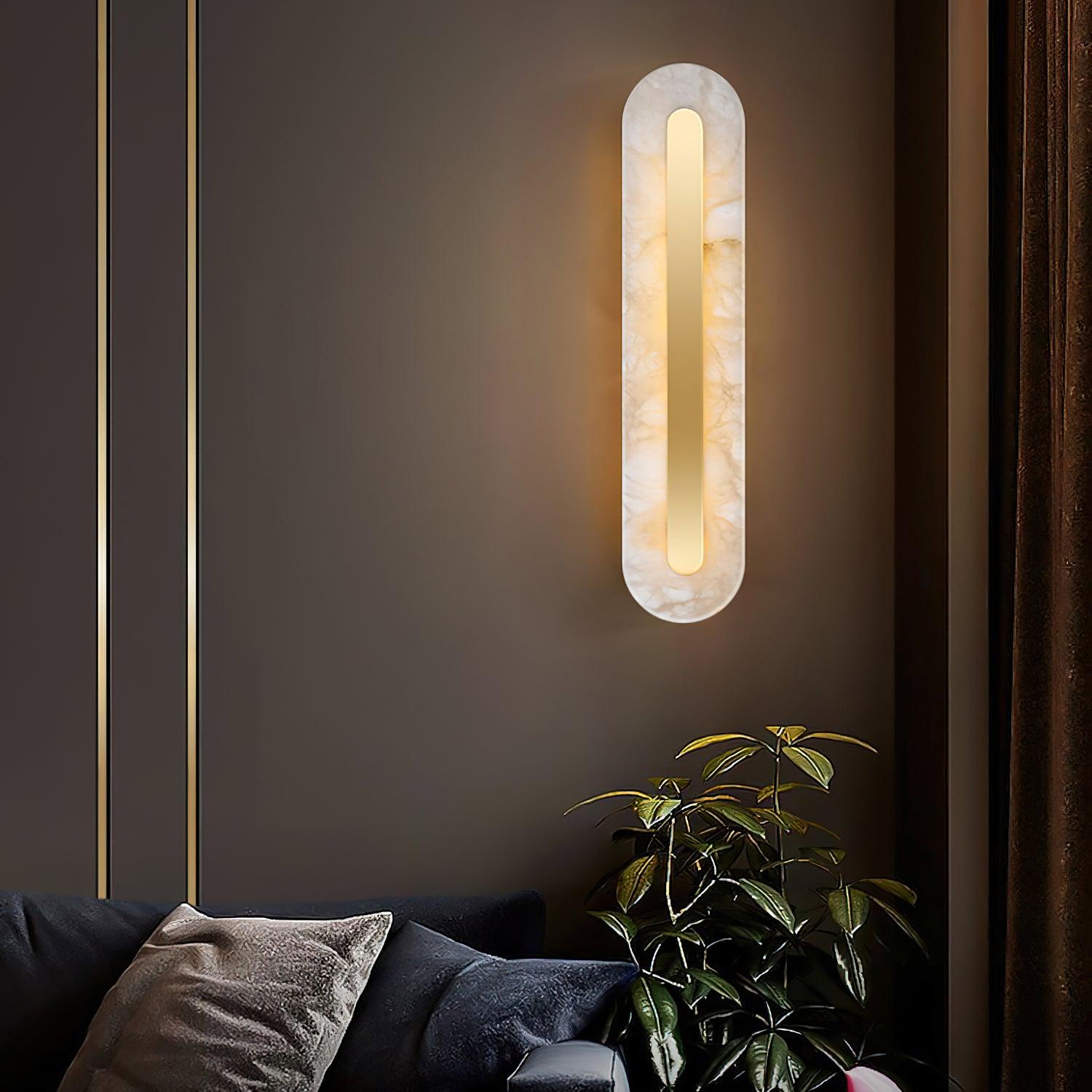 Hurn Alabaster Rounded Wall Lamp - Lamp Copper