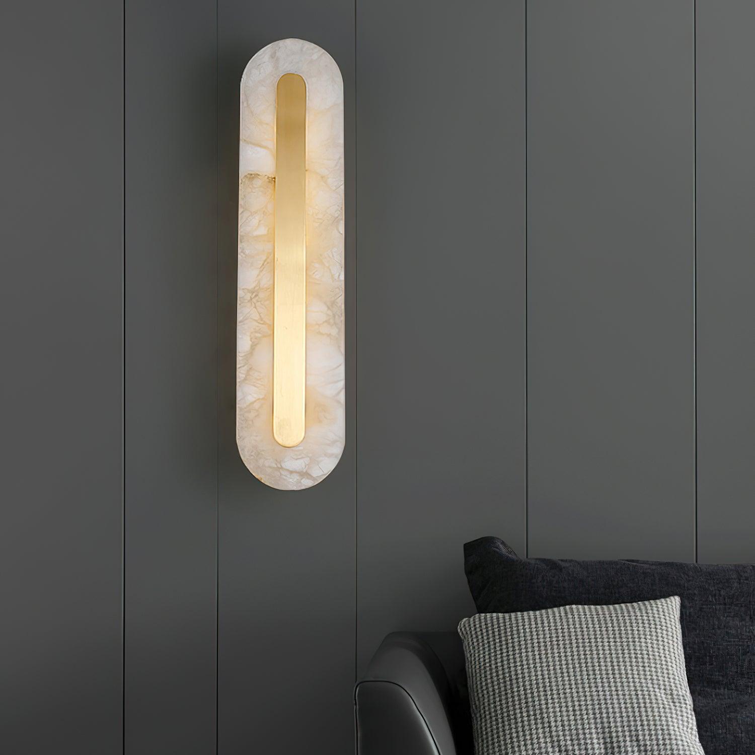 Hurn Alabaster Rounded Wall Lamp - Lamp Copper