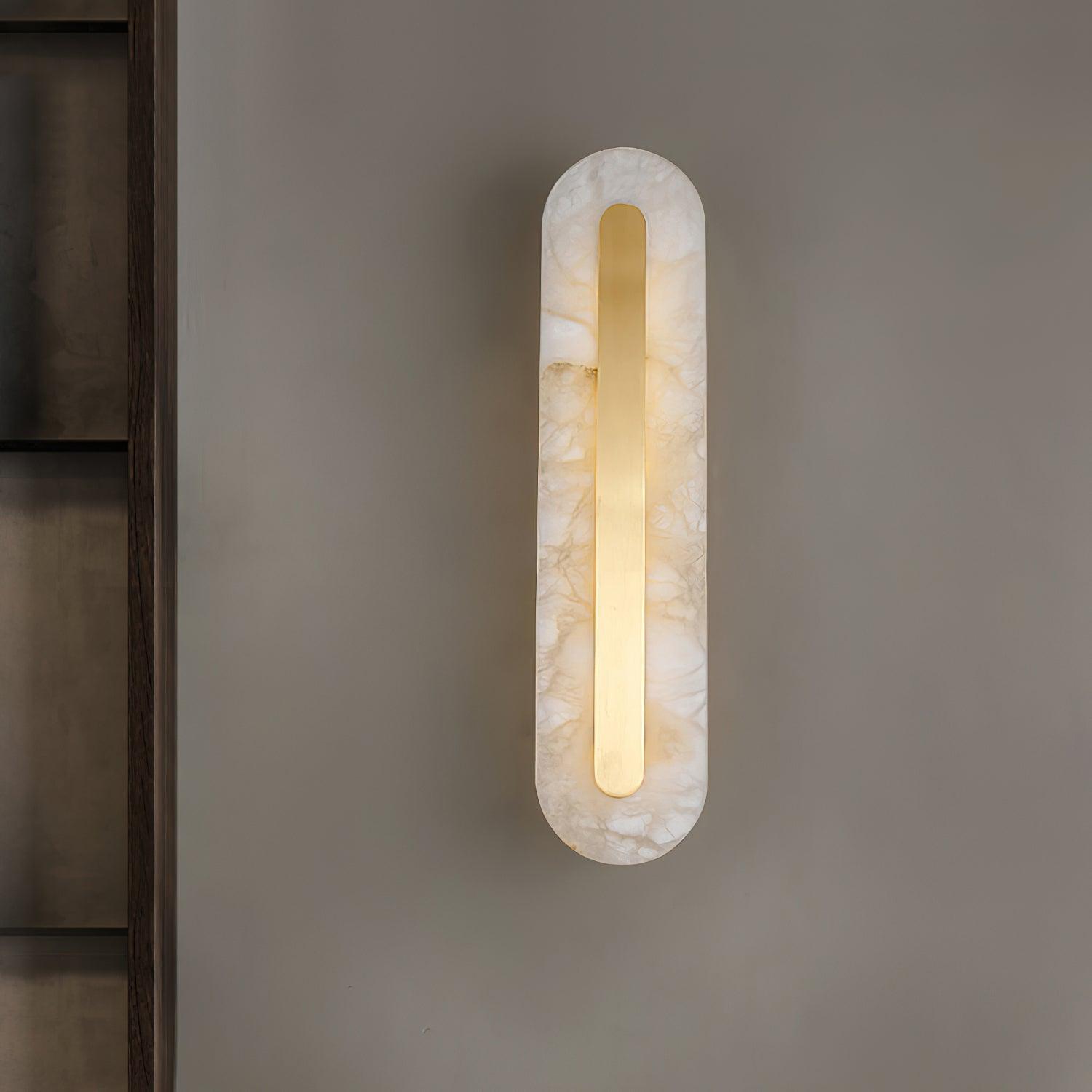 Hurn Alabaster Rounded Wall Lamp - Lamp Copper