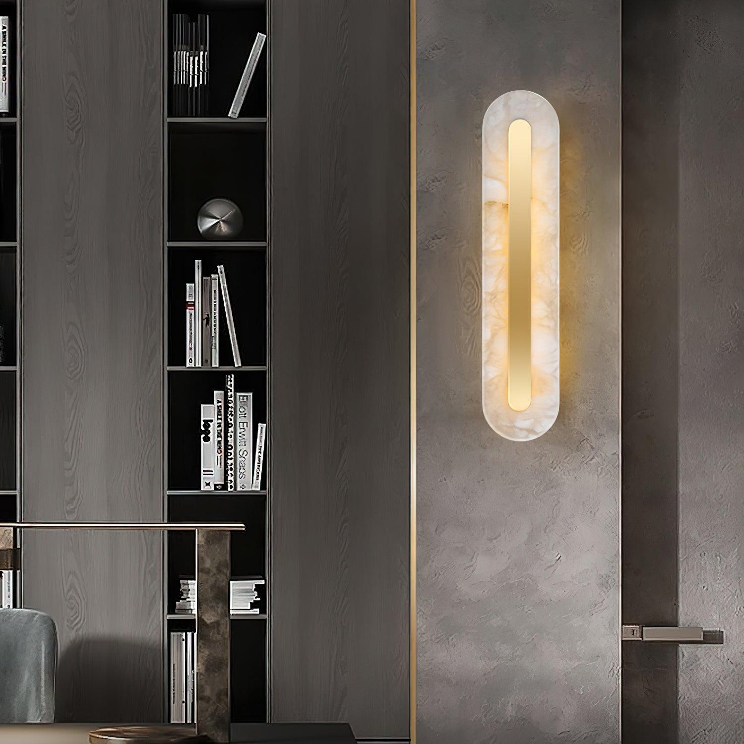 Hurn Alabaster Rounded Wall Lamp - Lamp Copper