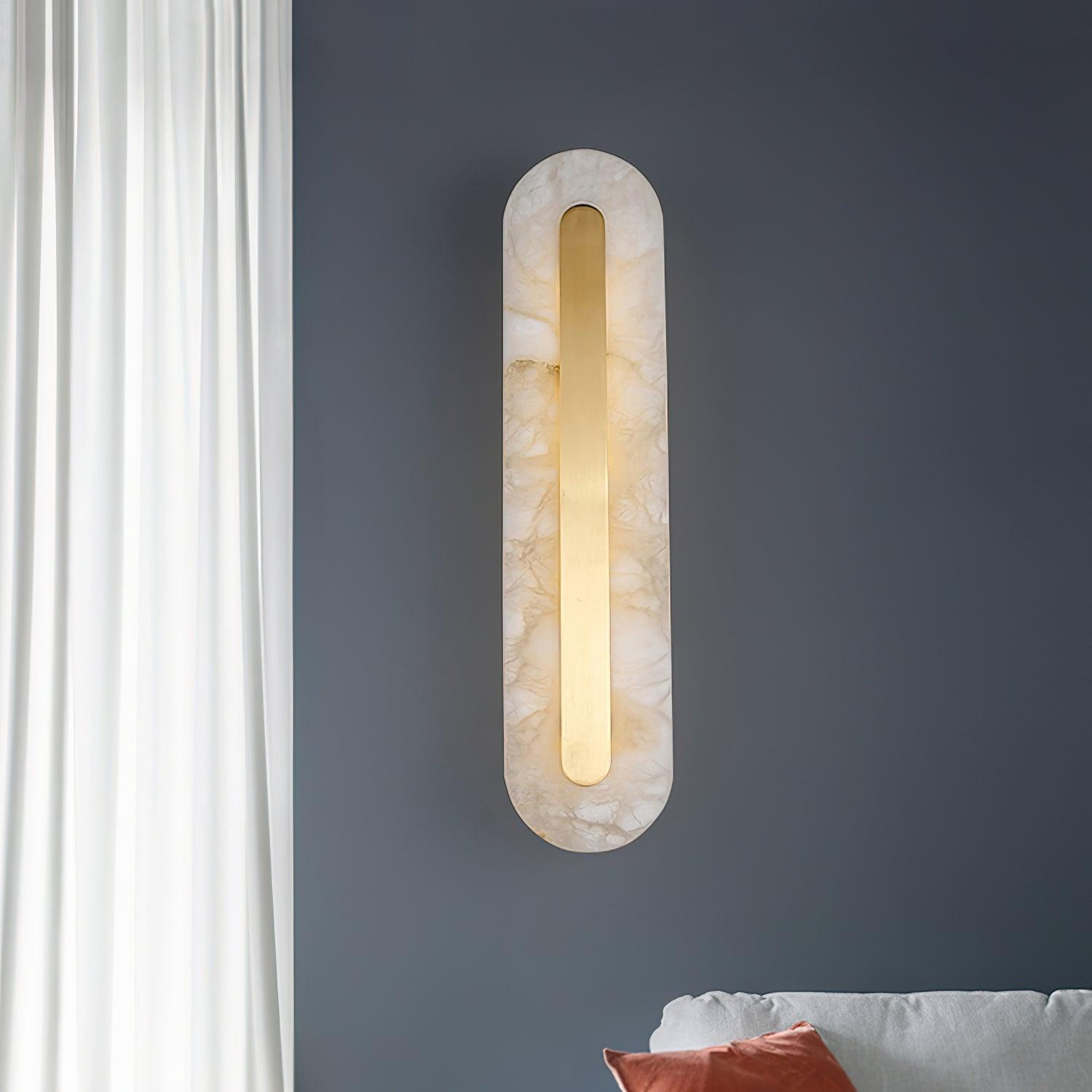 Hurn Alabaster Rounded Wall Lamp - Lamp Copper