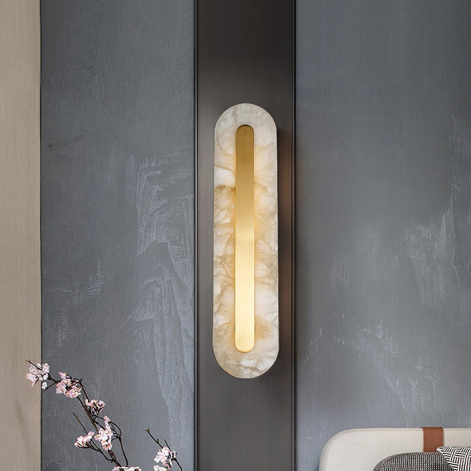 Hurn Alabaster Rounded Wall Lamp - Lamp Copper