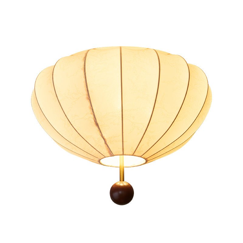 Willow Ceiling Light Marceline Wood & Fabric - Lamp Copper